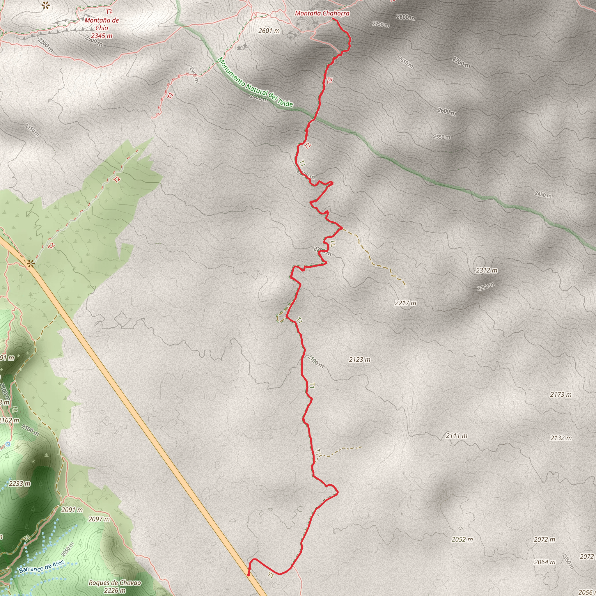 Montaña Chahorra Hike mobile static map