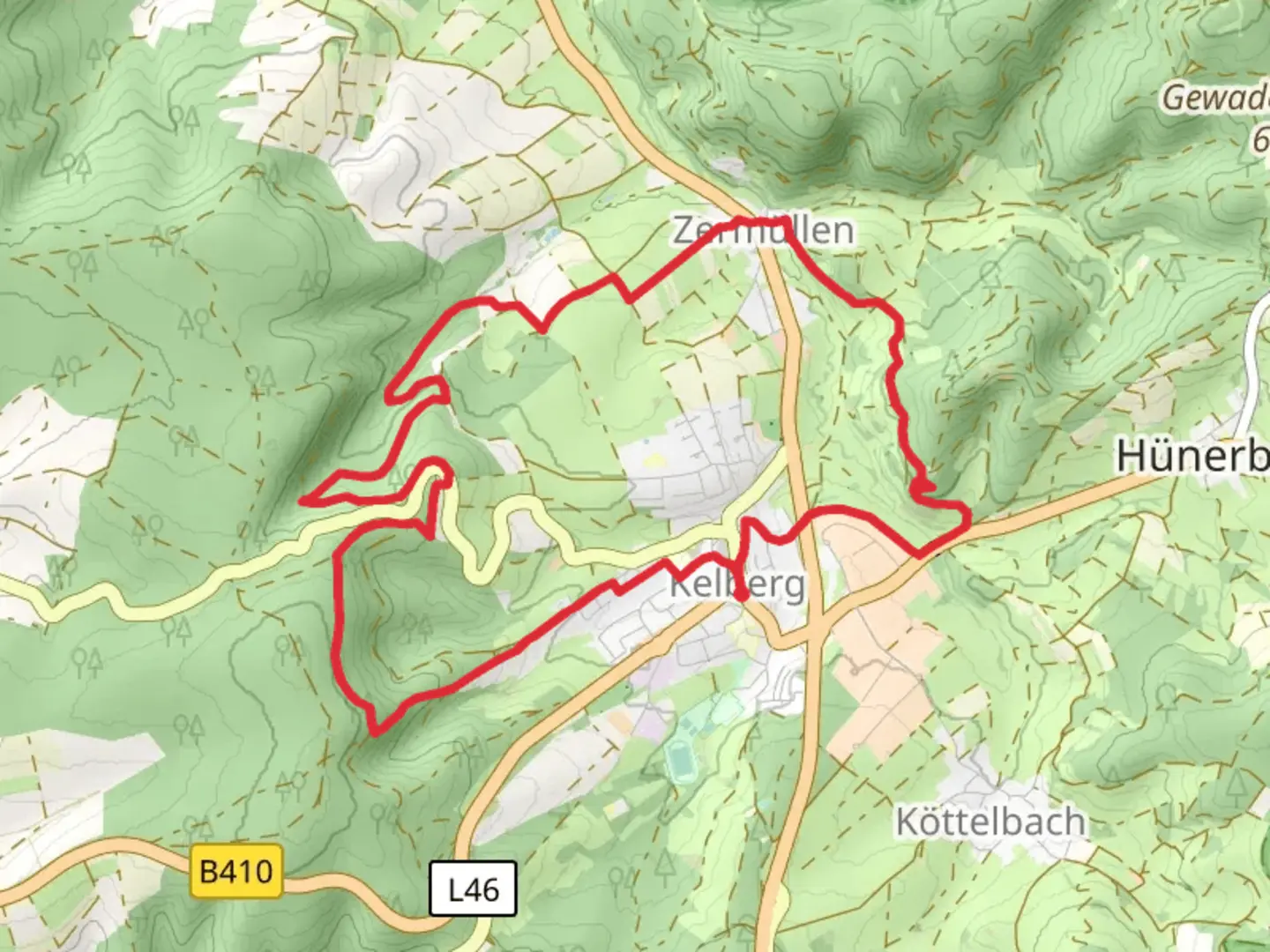 An image depicting the trail St Vincentius und Nikolaus, Jeckelsberg and Ehrenfriedhof Loop and its surrounding area.