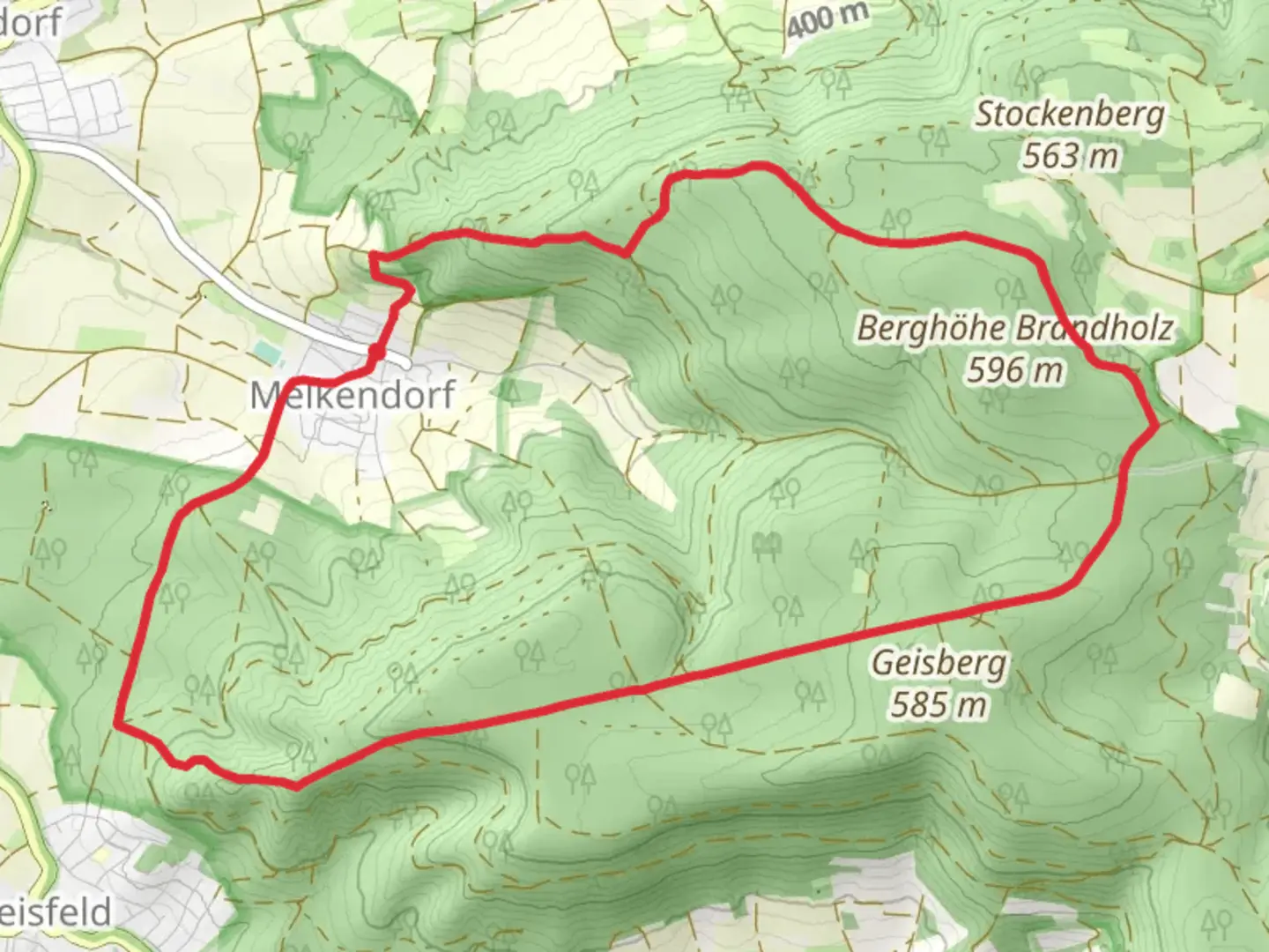 An image depicting the trail Mittlere Geisbergtour Loop and its surrounding area.