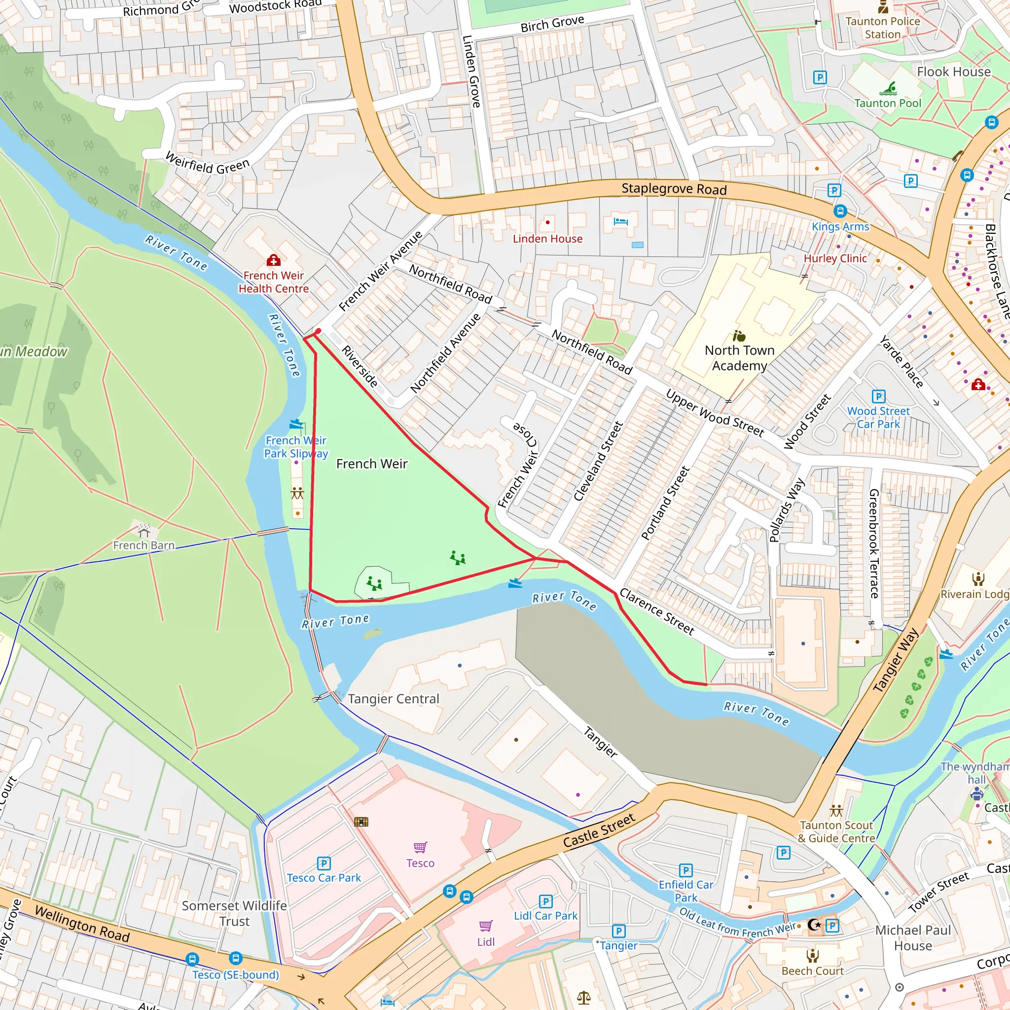 French Weir Loop mobile static map