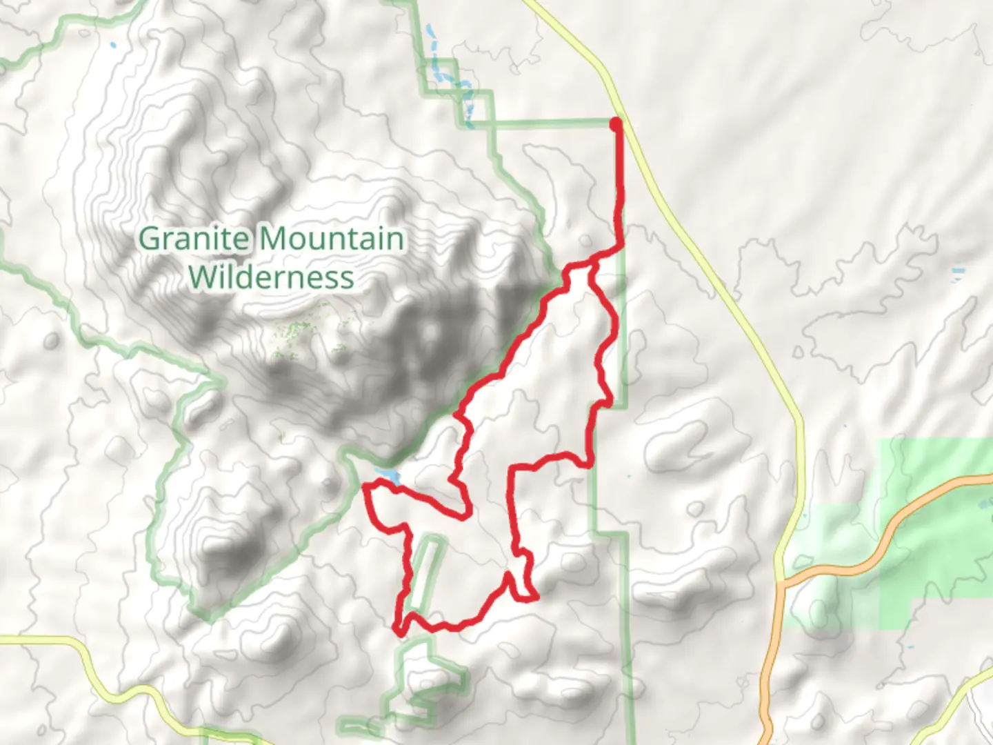 An image depicting the trail Mint Wash, Balancing Rock and Springfield Spring Loop and its surrounding area.