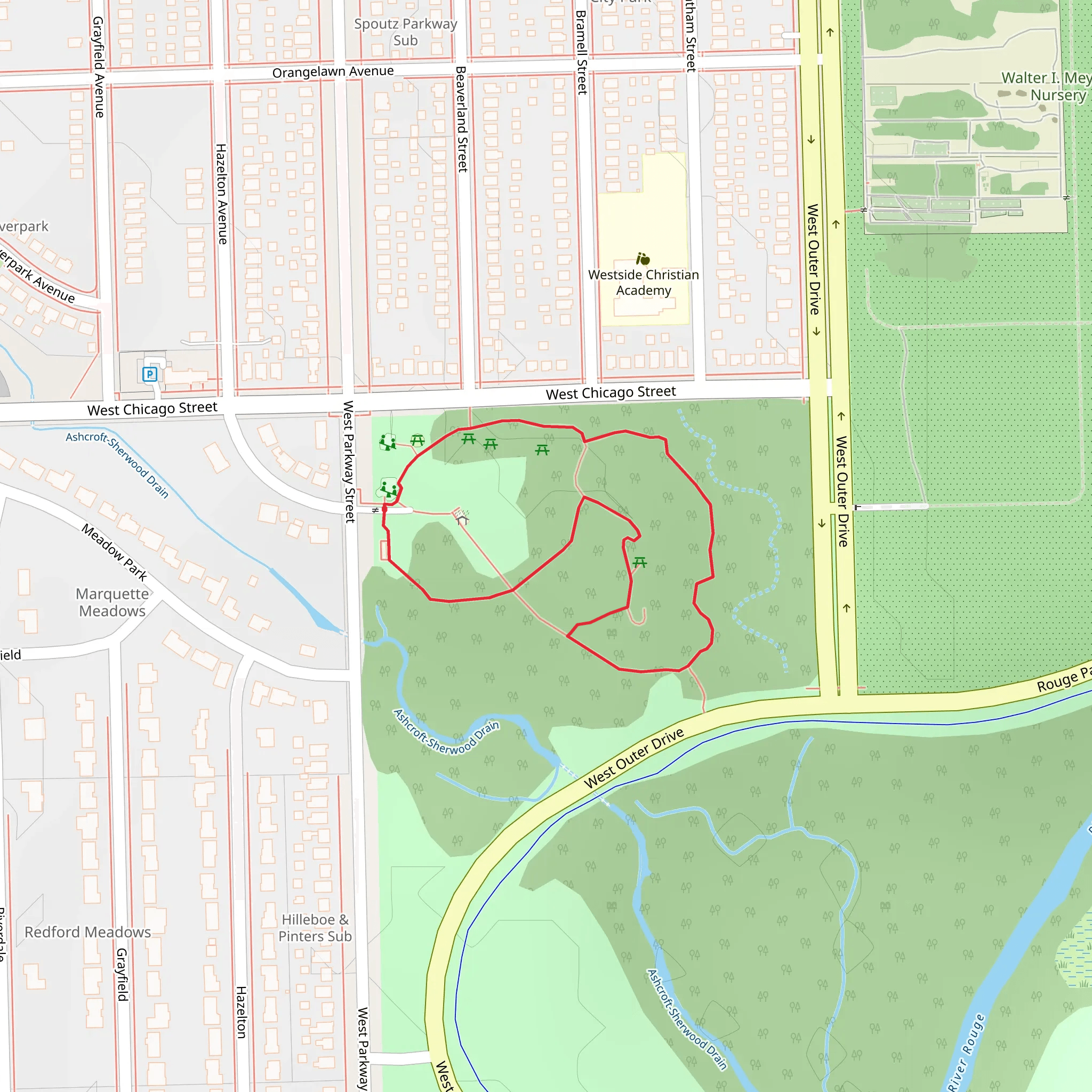 West Parkway Street Loop mobile static map
