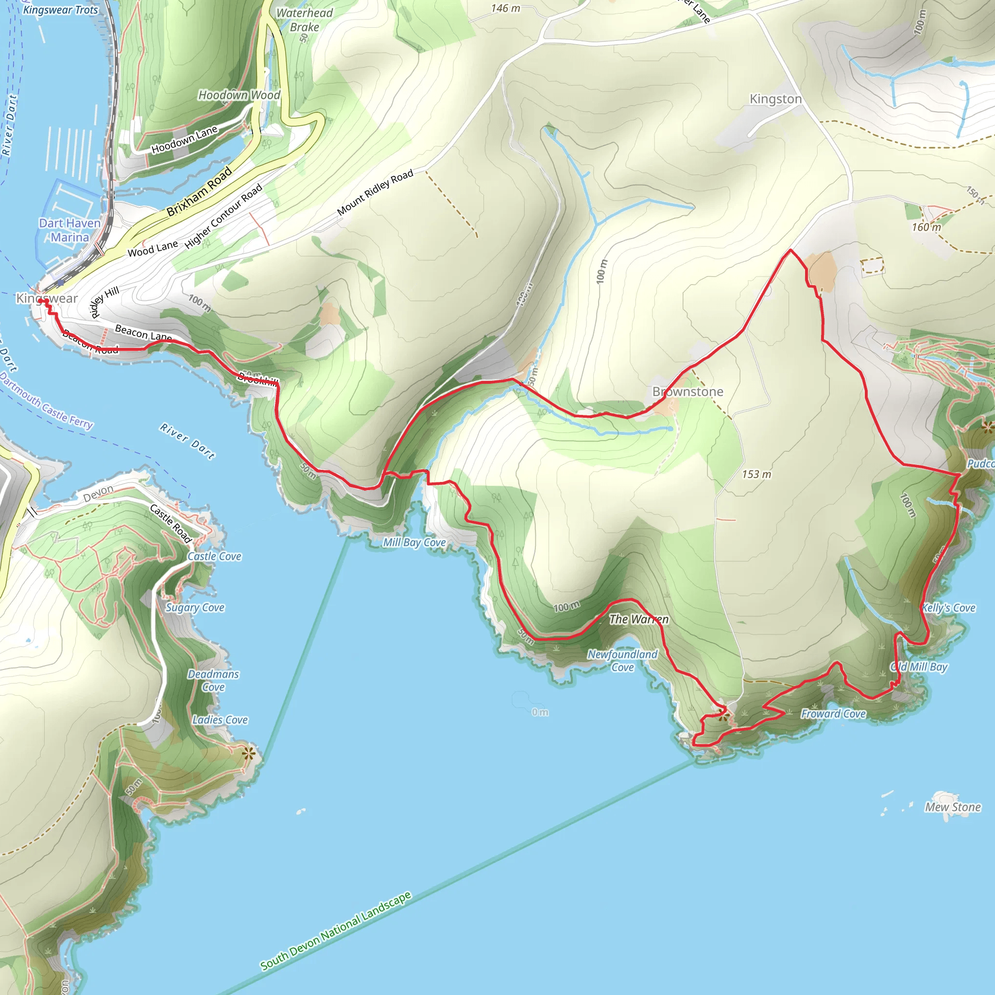 Coleton Fishacre Walk mobile static map