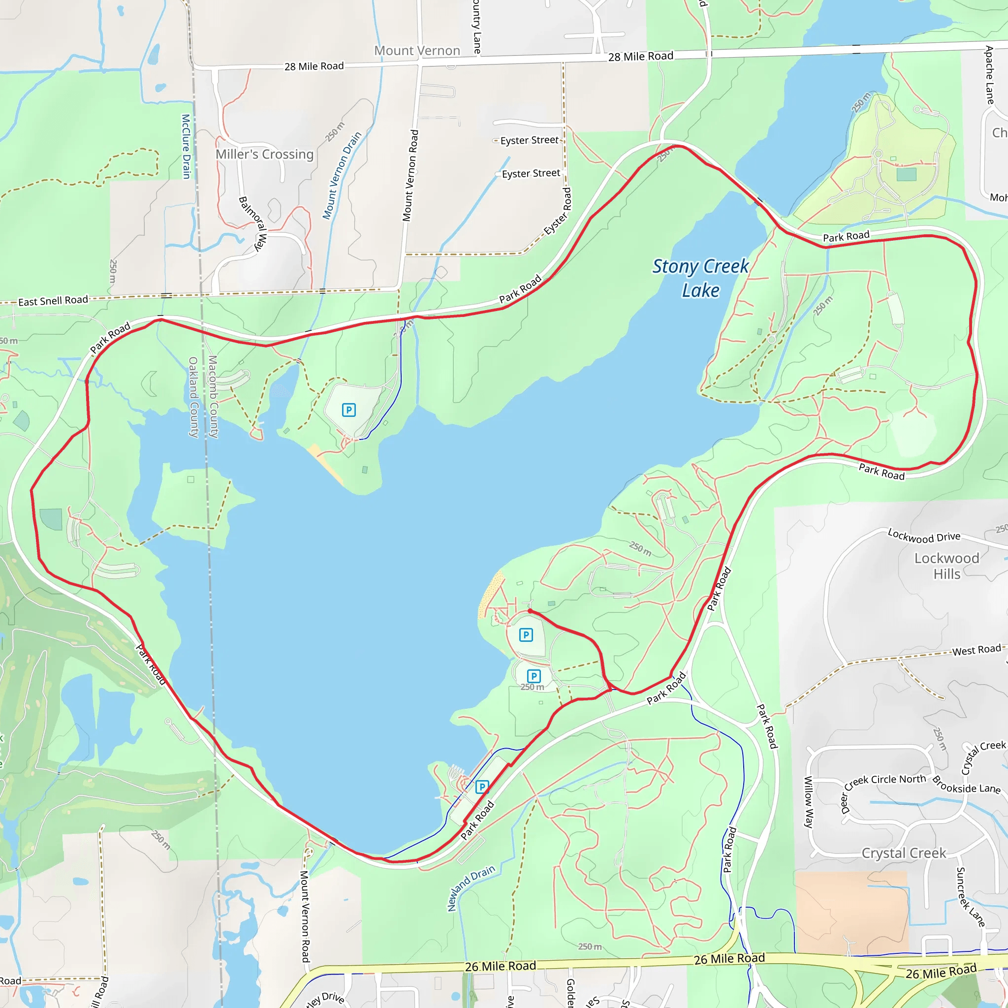 Stony Creek Lake Loop mobile static map