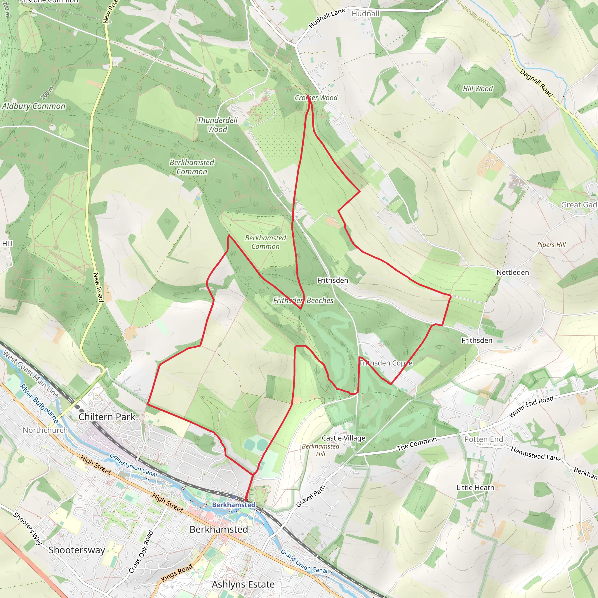 Frithsden Beeches and Webb Copse Loop mobile static map