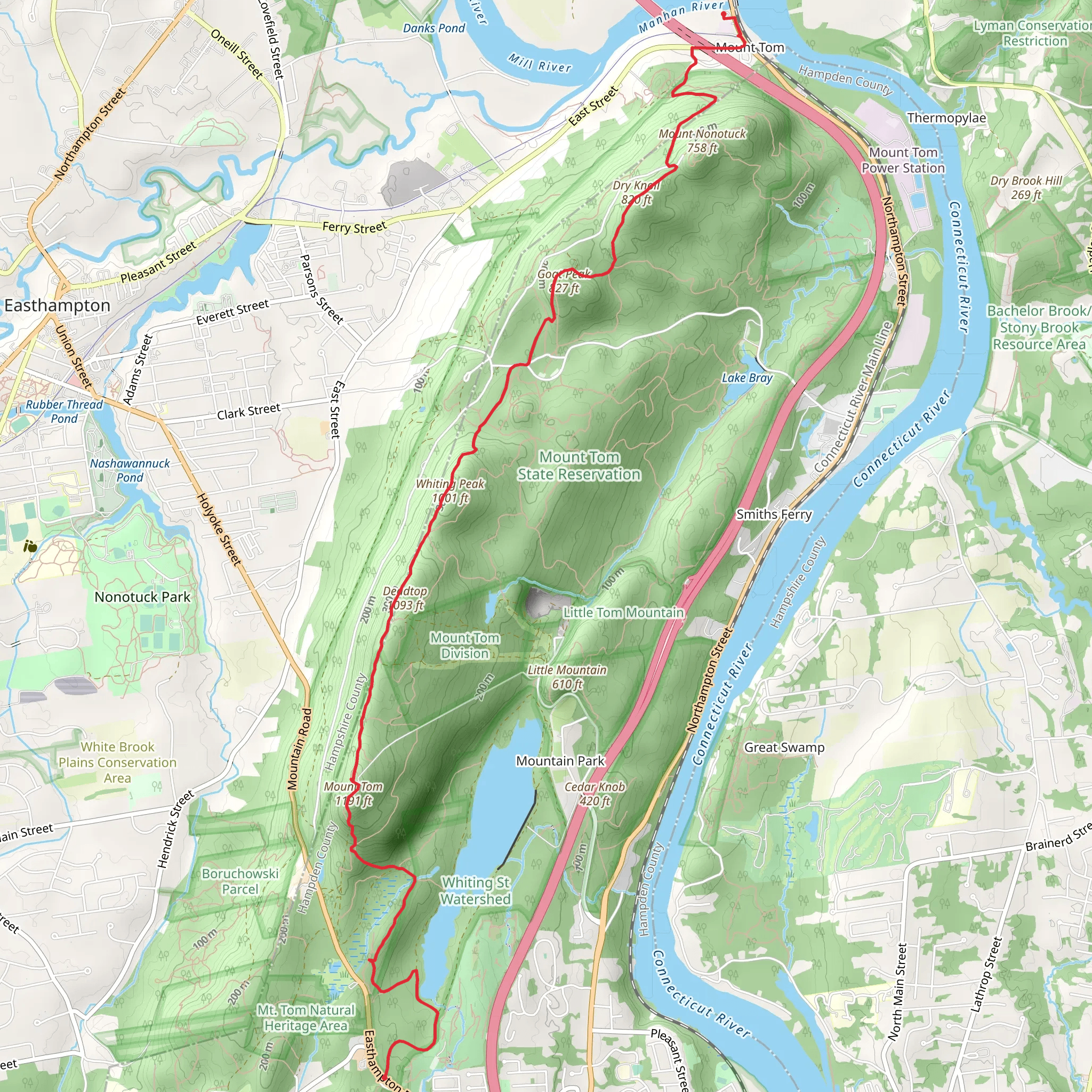 NET - M and m Trail via Easthampton Road mobile static map