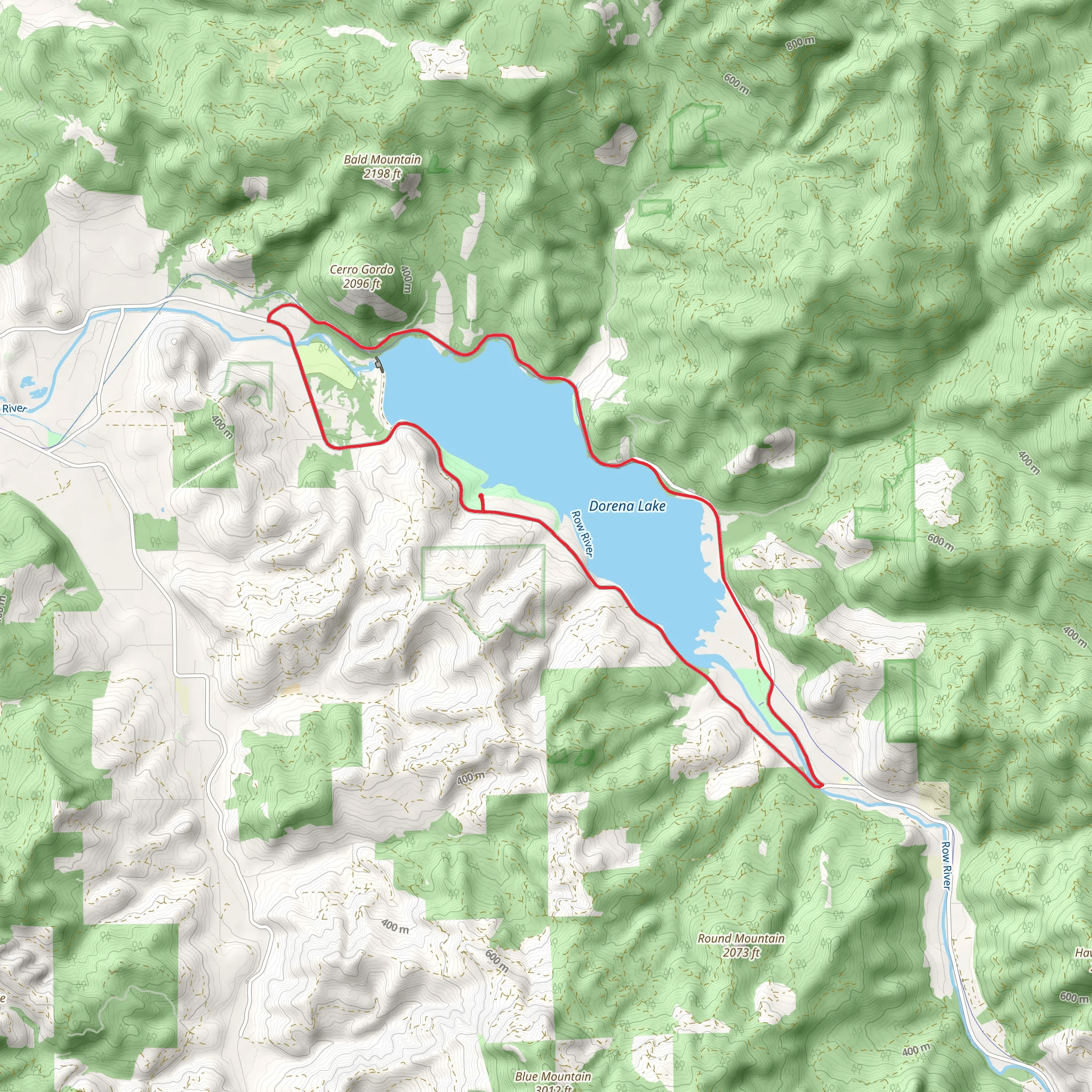 Dorena Lake Loop mobile static map