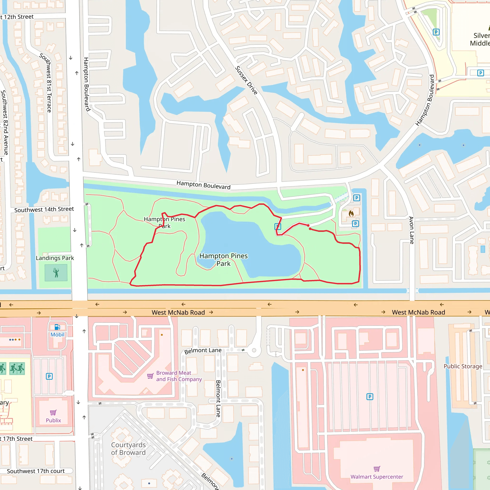 Hampton Pines Park Loop mobile static map