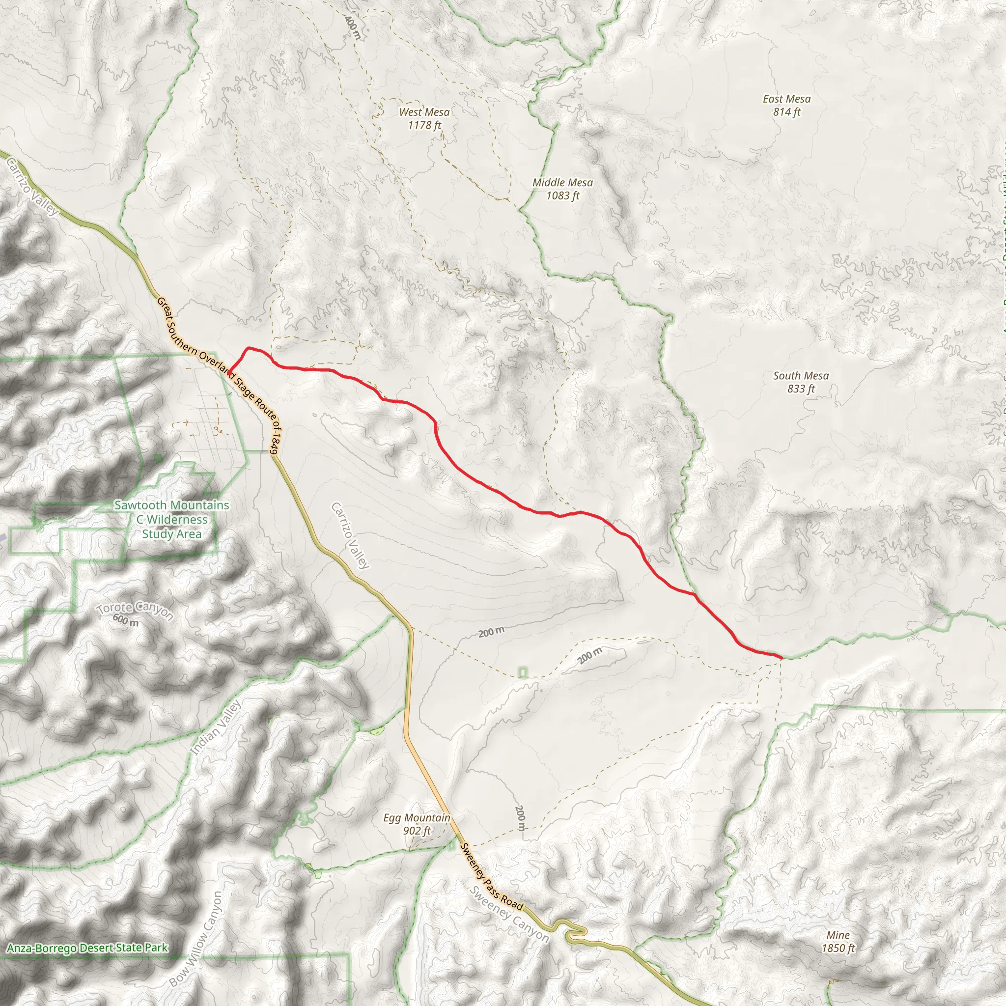 Vallecito Creek Trail mobile static map