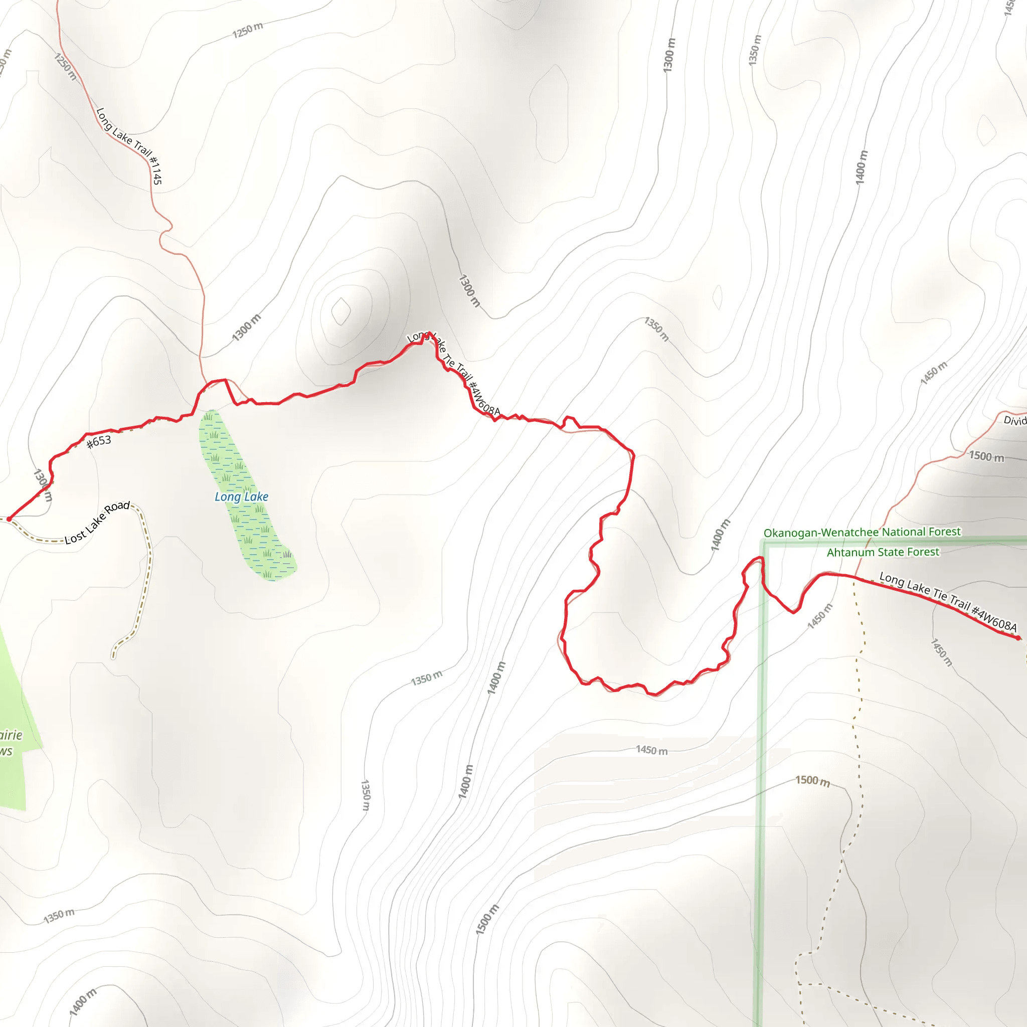 Long Lake Tie Trail mobile static map