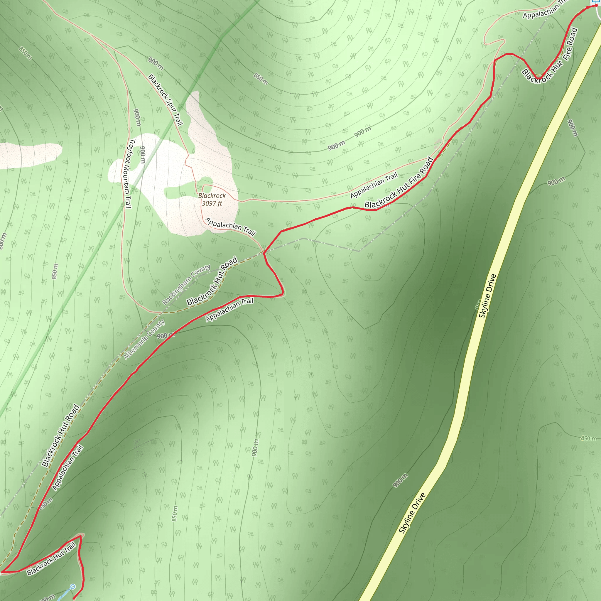 Blackrock Hut via Trayfoot Mountain Trail mobile static map