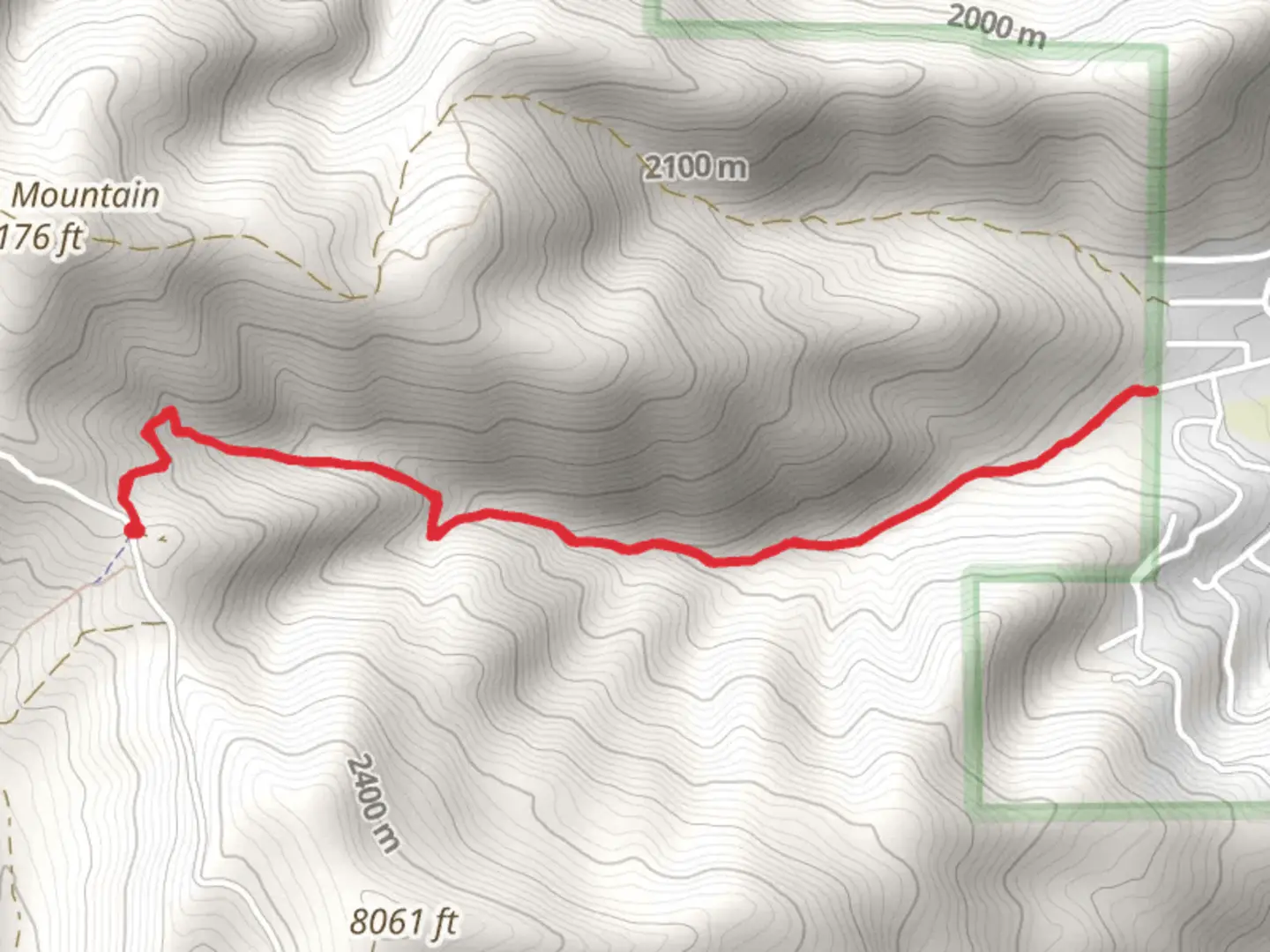 An image depicting the trail Sids Canyon Trail Out and Back and its surrounding area.