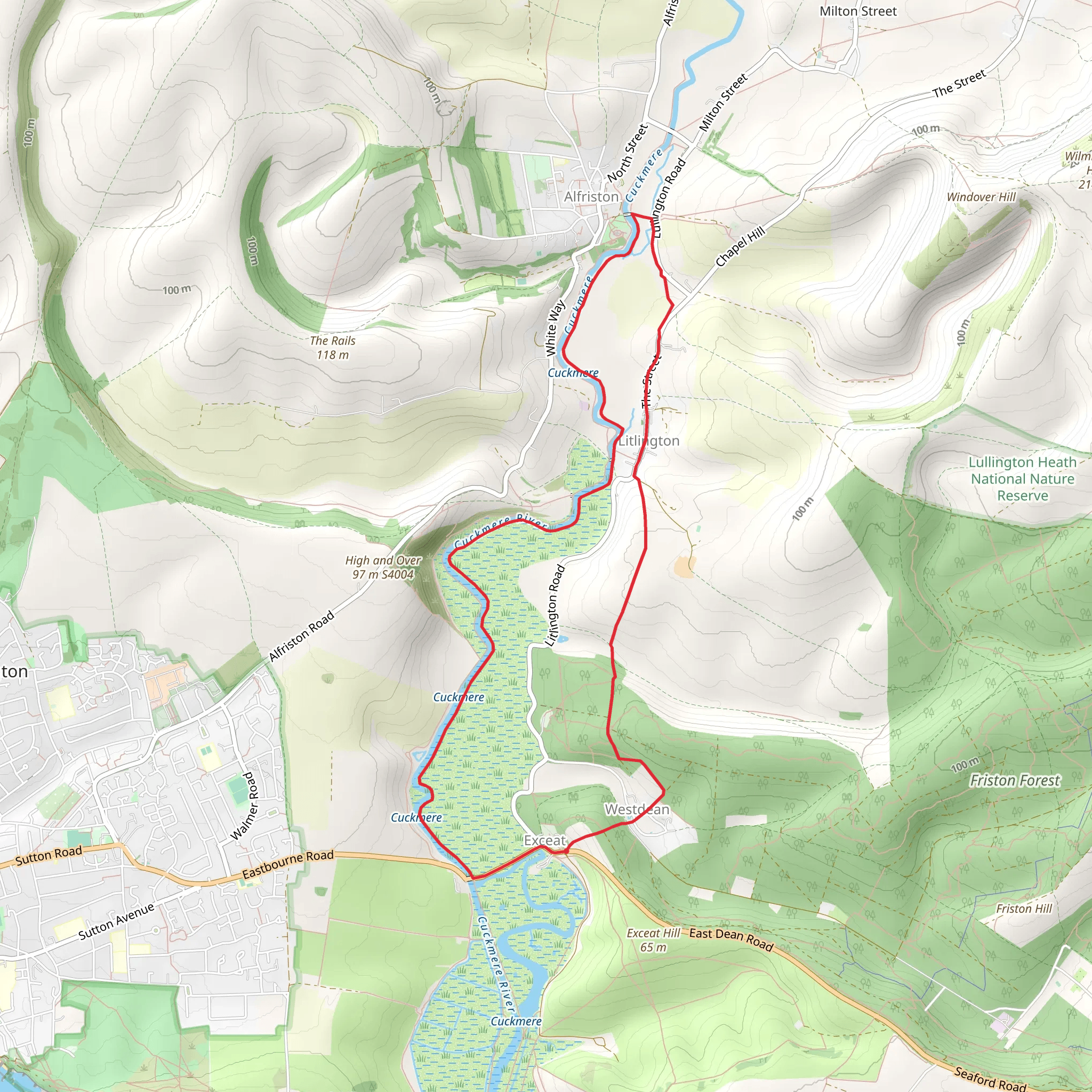 Alfriston and the River Cuckmere mobile static map