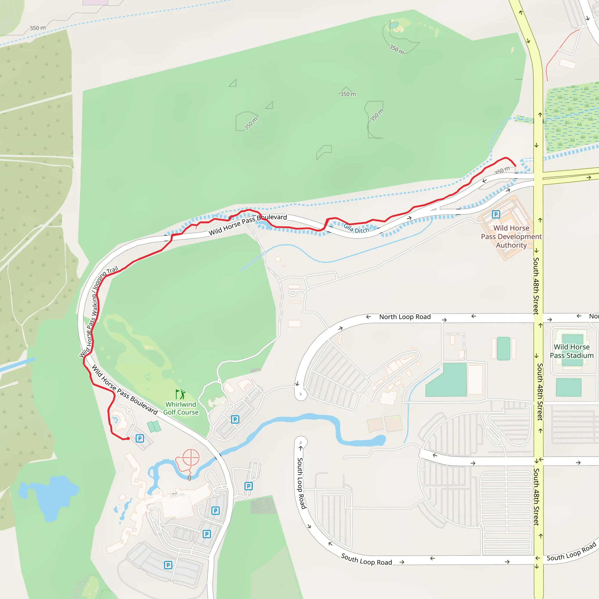 Wild Horse Pass Walking - Jogging Trail mobile static map