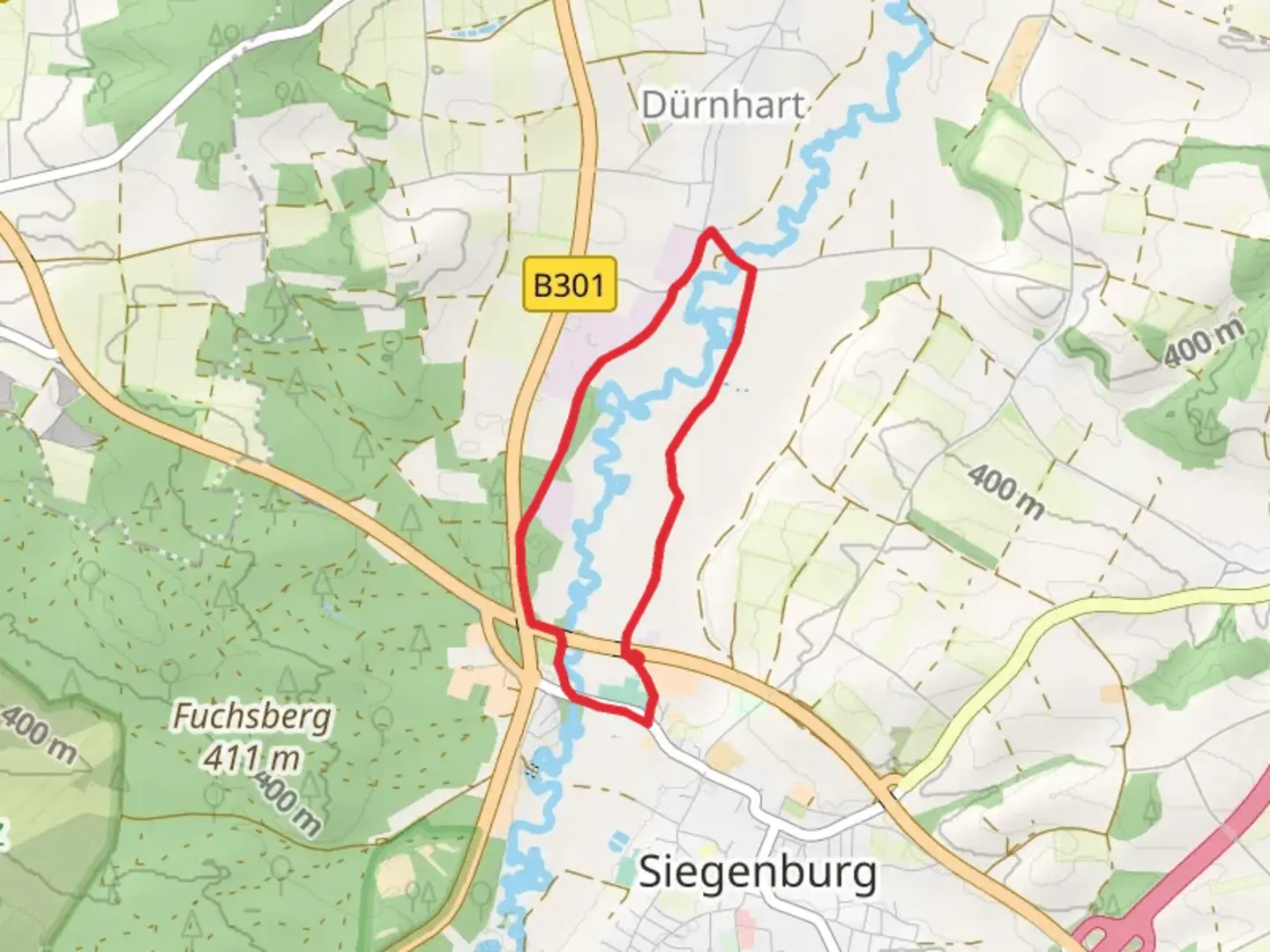 An image depicting the trail Abens Loop and its surrounding area.