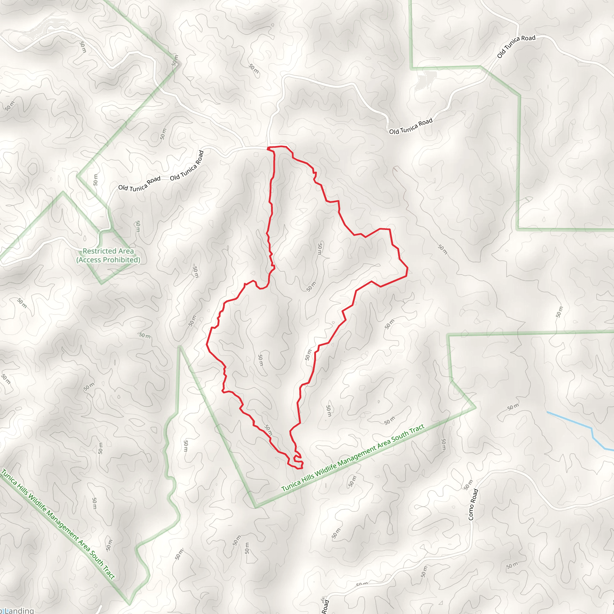 Tunica Hills Loop Trail - A mobile static map