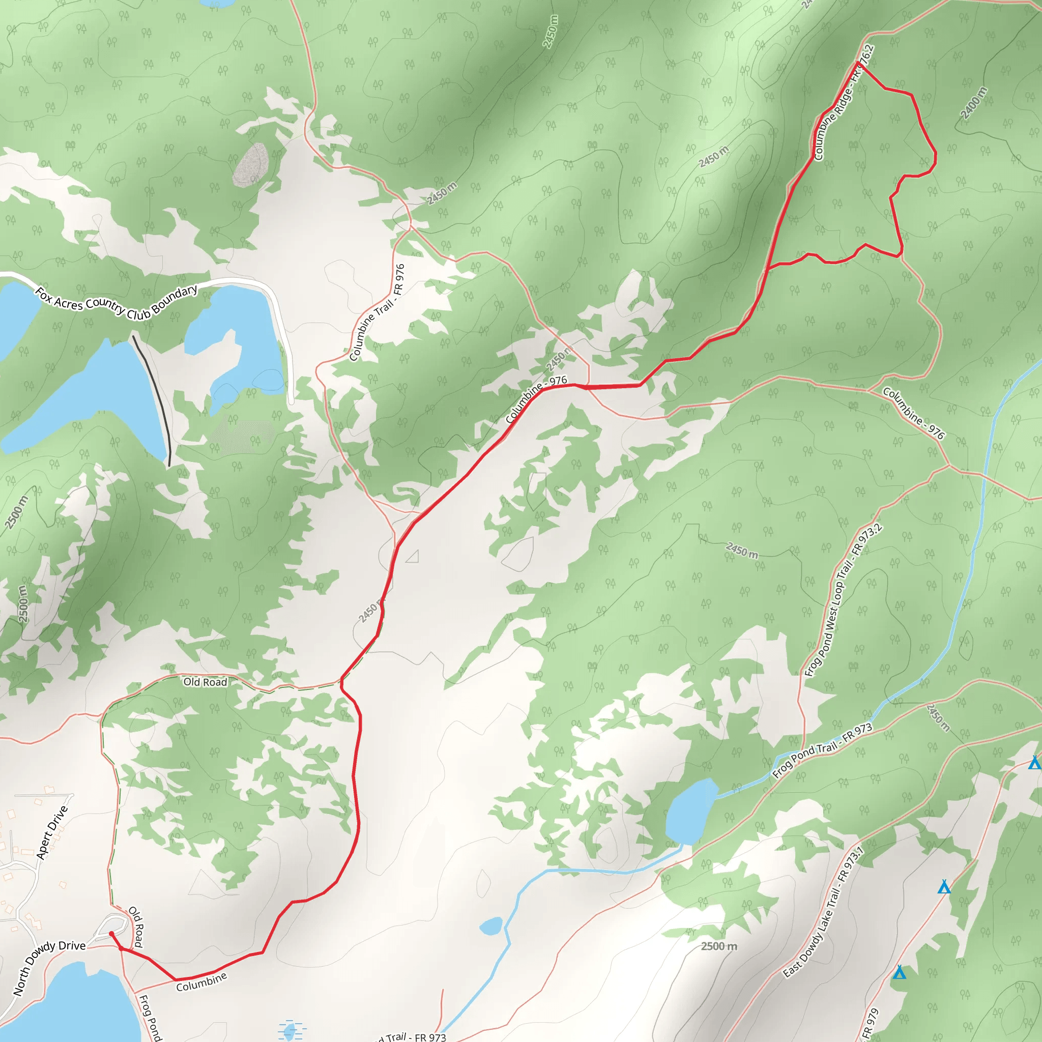 Columbine Ridge Loop Trail mobile static map