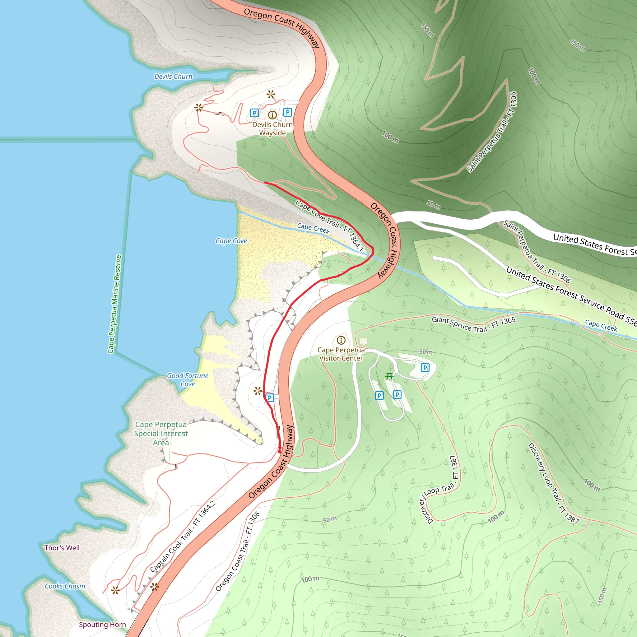 Cape Cove Trail mobile static map