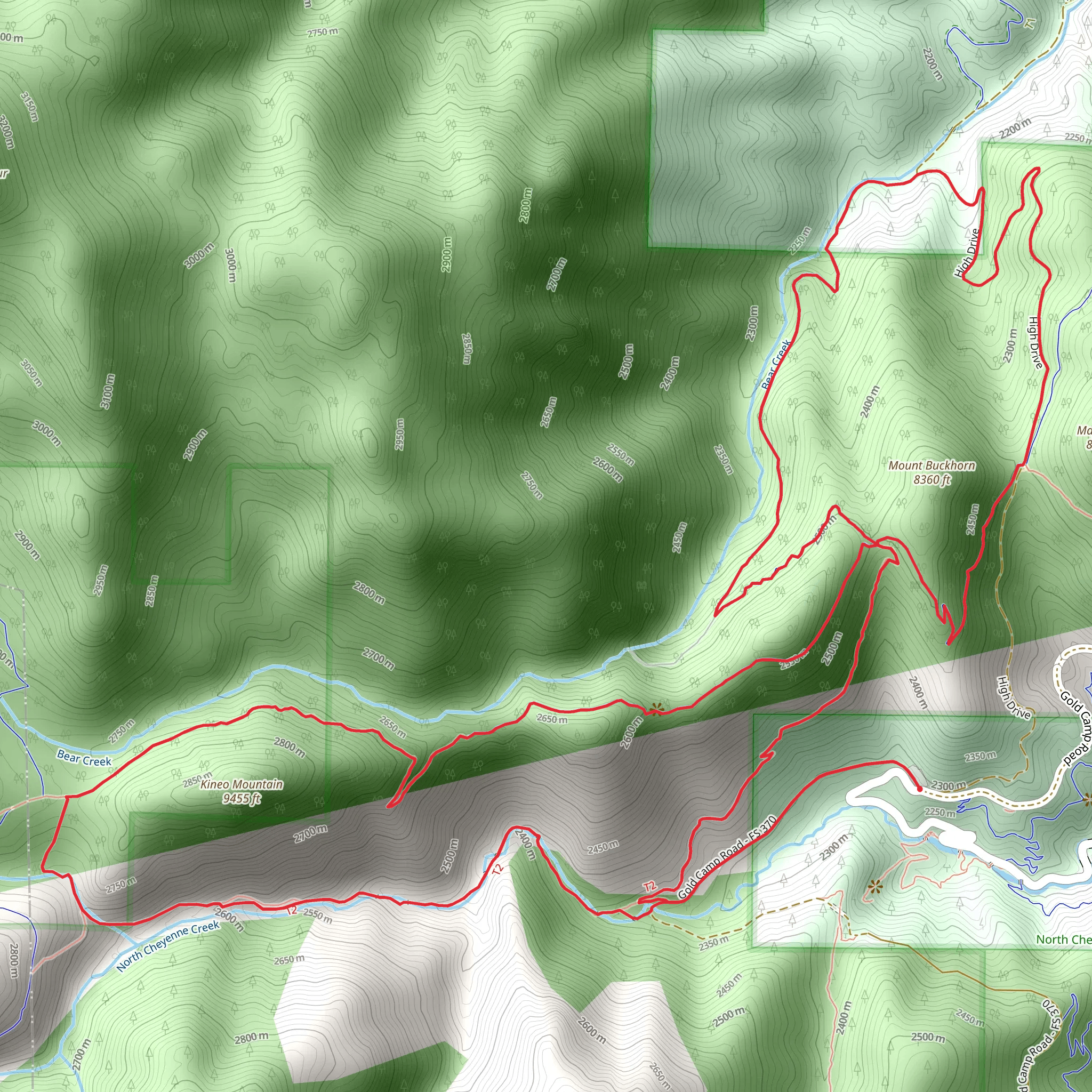 Bear Creek and Seven Bridges Trail mobile static map