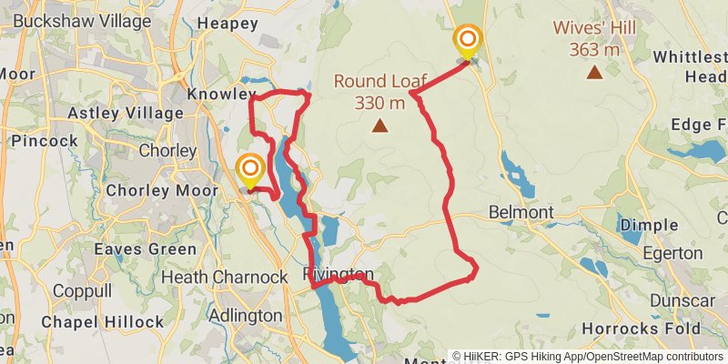 Lancashire's Southern Loop Walk stage 3 Map