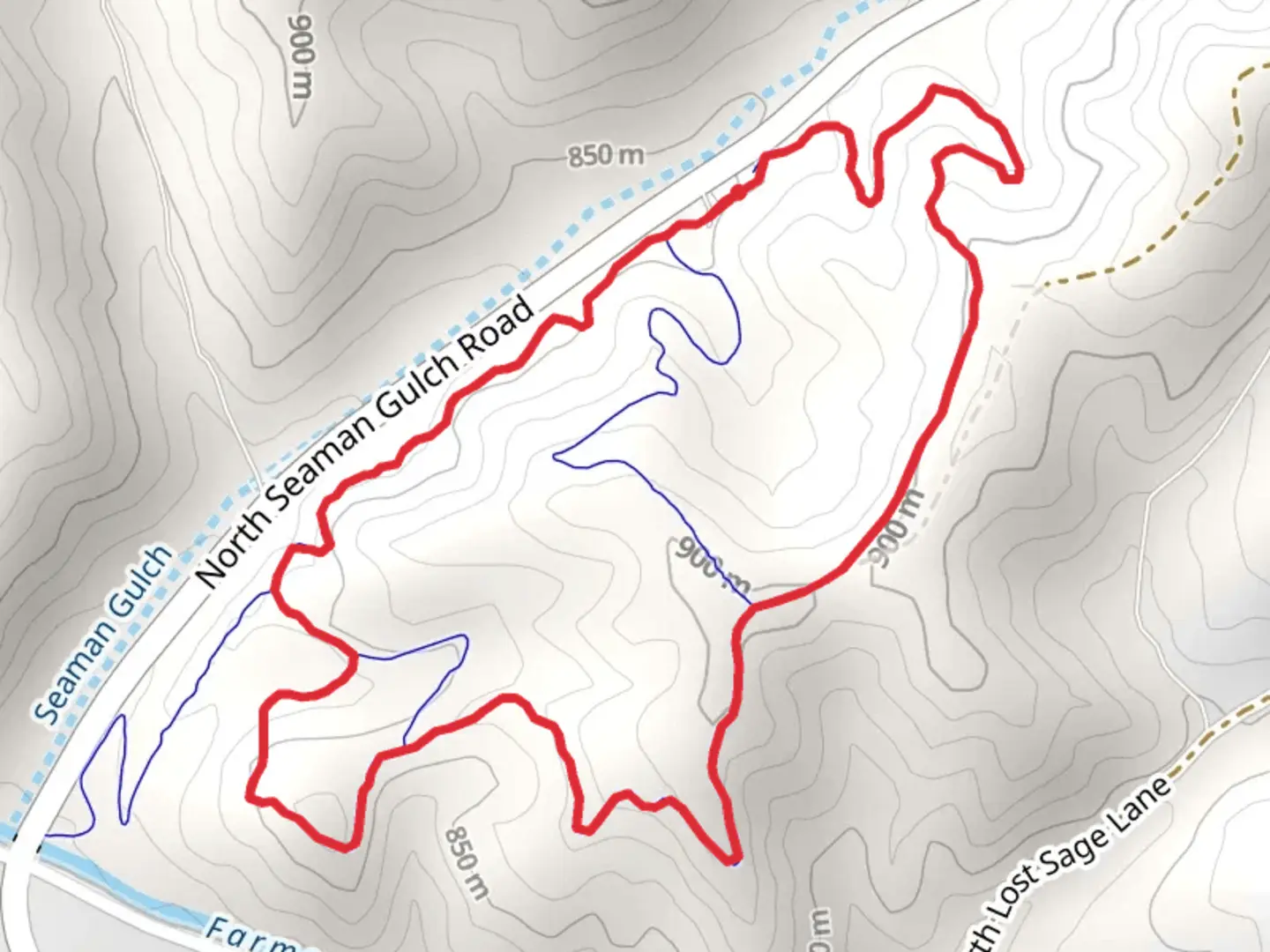 An image depicting the trail Wild Phlox and Seaman Gulch Loop and its surrounding area.