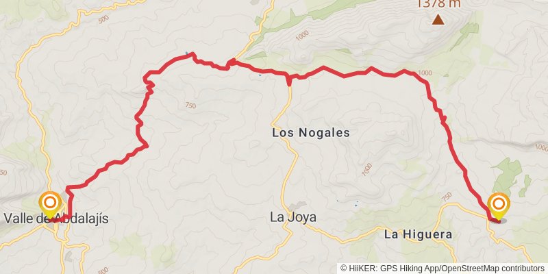 Andalucian Coast to Coast Walk stage 10 Map