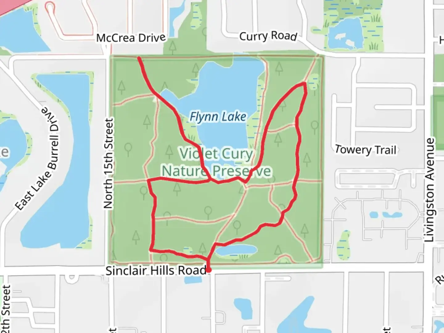 An image depicting the trail Flynn Lake Loop - Yellow Trail and its surrounding area.