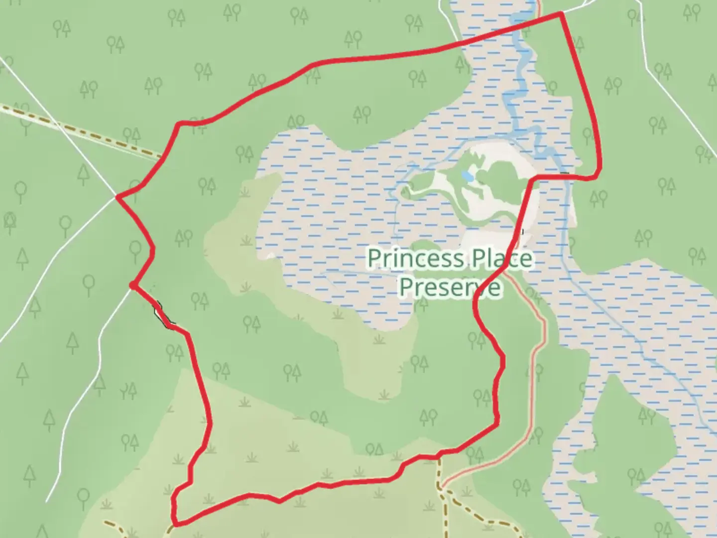 An image depicting the trail Pellicer Creek Conservation Area Loop Trail and its surrounding area.
