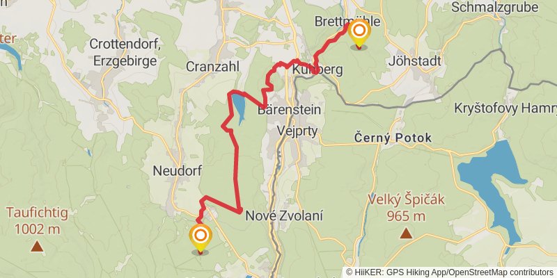 Kammweg Erzgebirge - Vogtland stage 7 Map