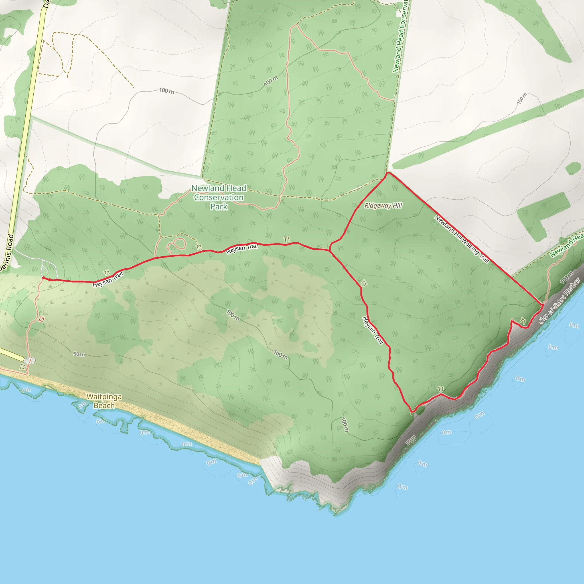 Coastal Cliffs Trail - Newland Head mobile static map