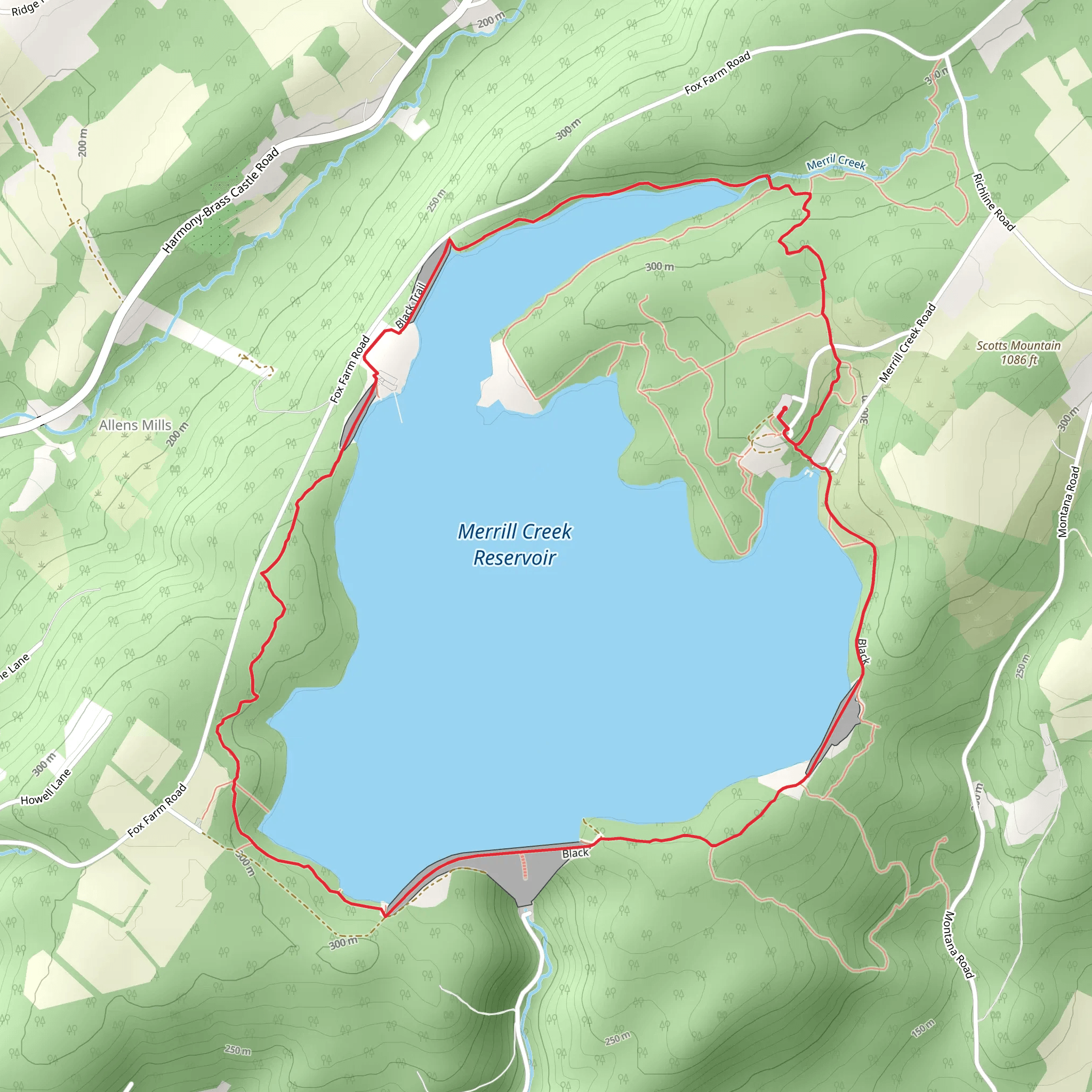 Merrill Creek Reservoir Loop mobile static map
