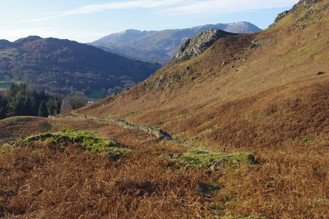 An image depicting the trail Cattle Grid and Little Loughrigg and its surrounding area.