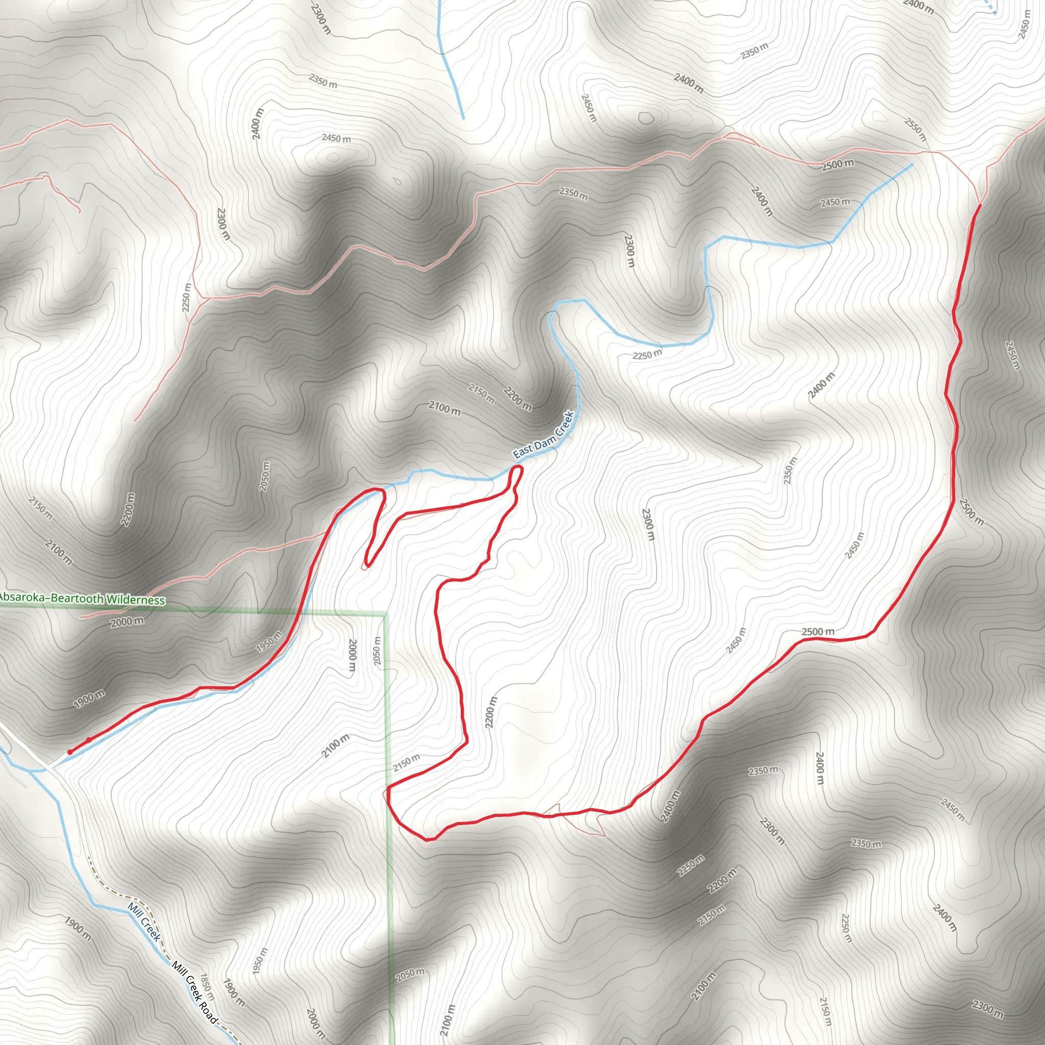 East Dam Creek Trail mobile static map