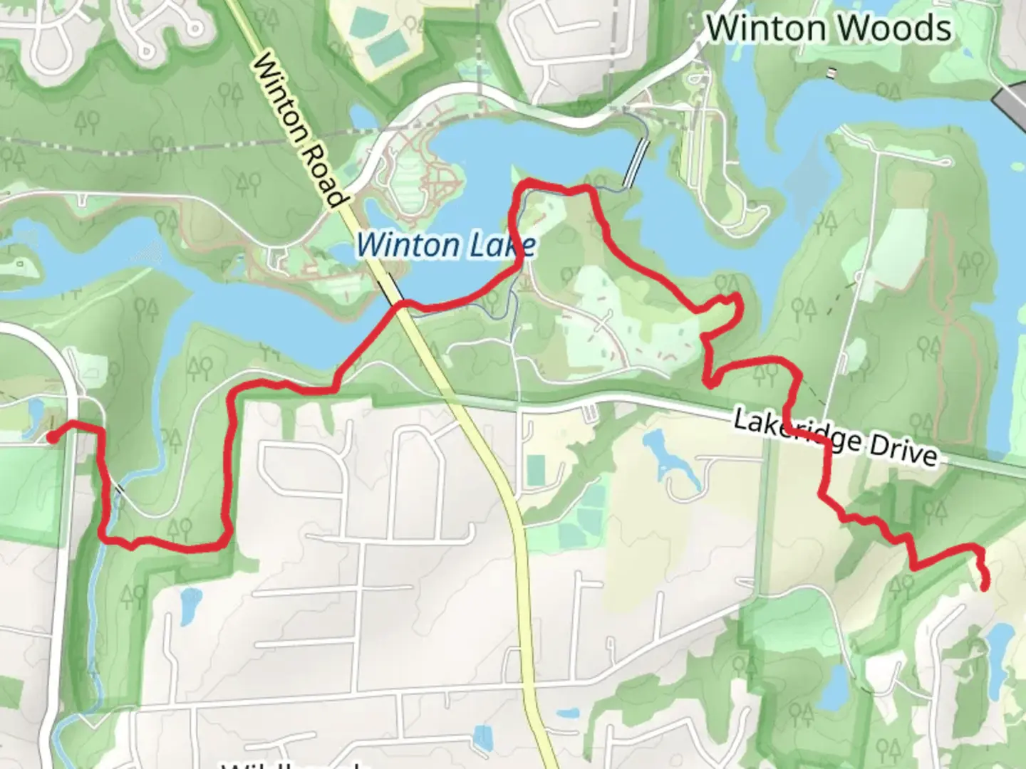 An image depicting the trail Winton Lake and West Fork Mill Creek Walk and its surrounding area.
