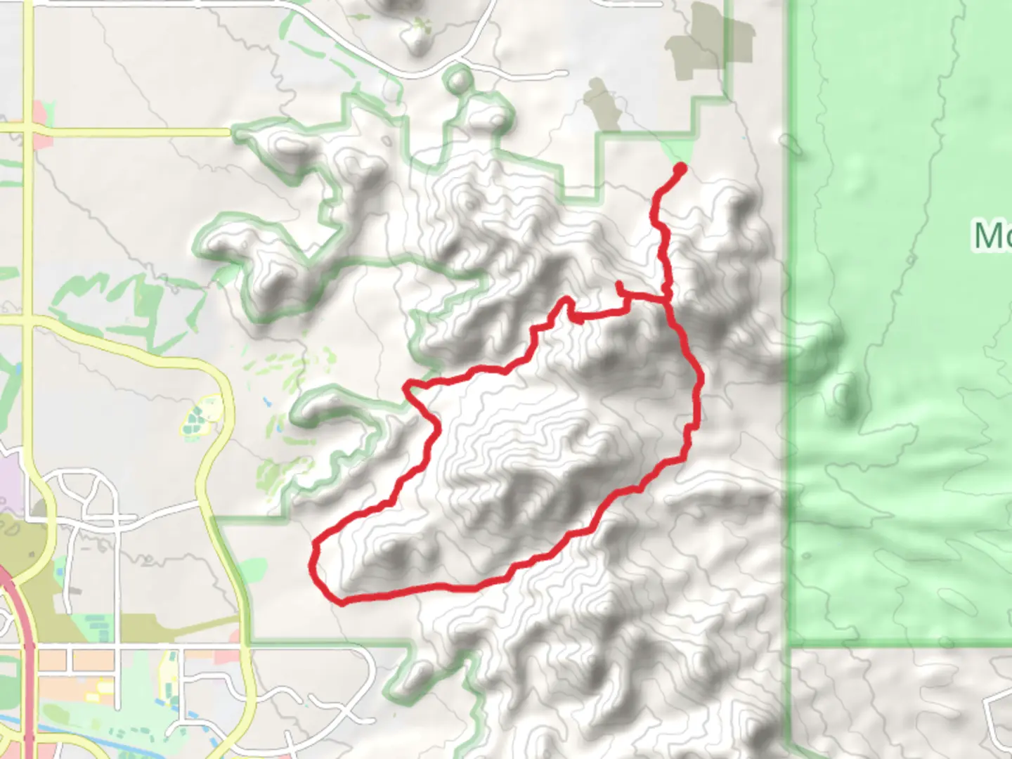 An image depicting the trail Tom's Thumb, Maricopa and East End Trail and its surrounding area.