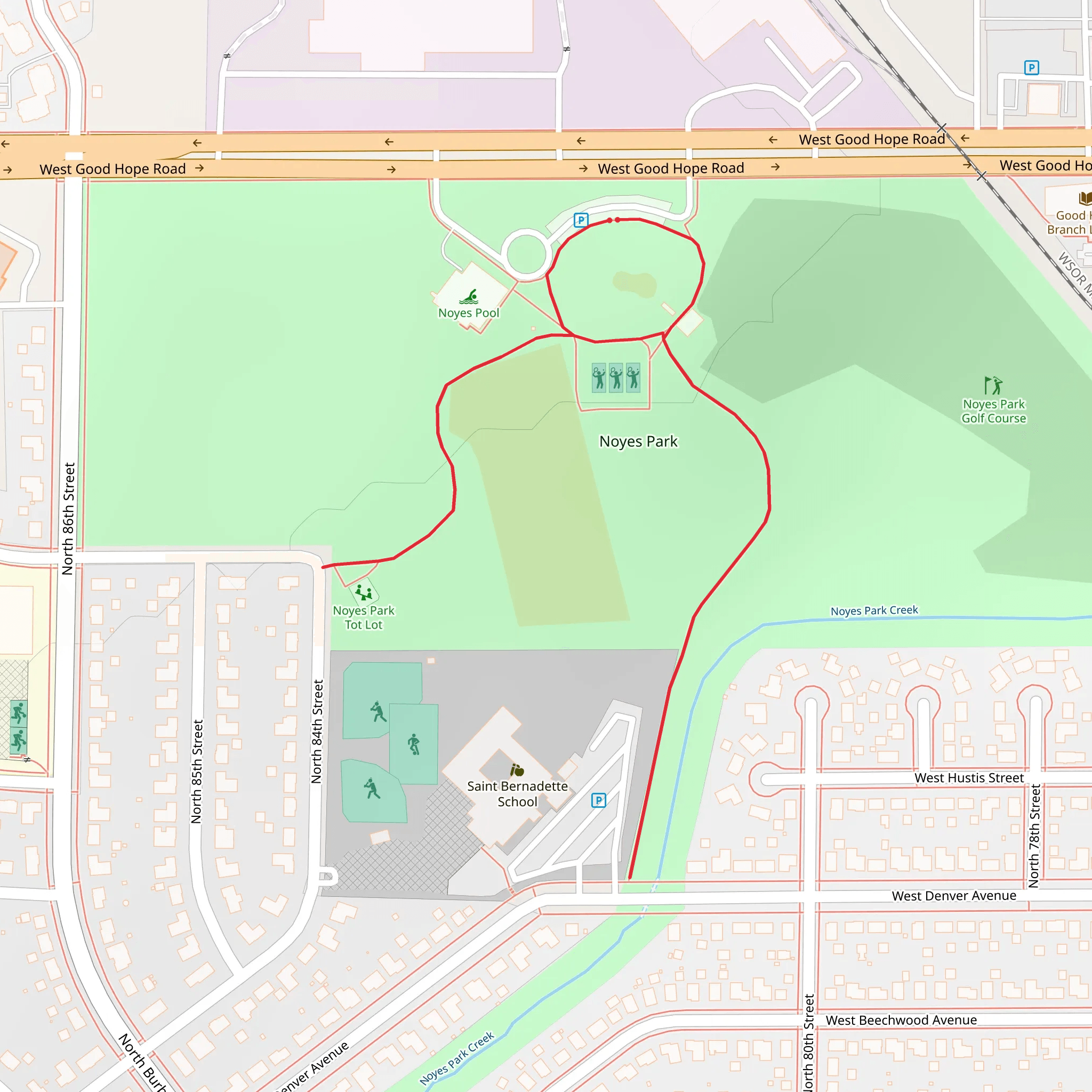 Noyes Park mobile static map