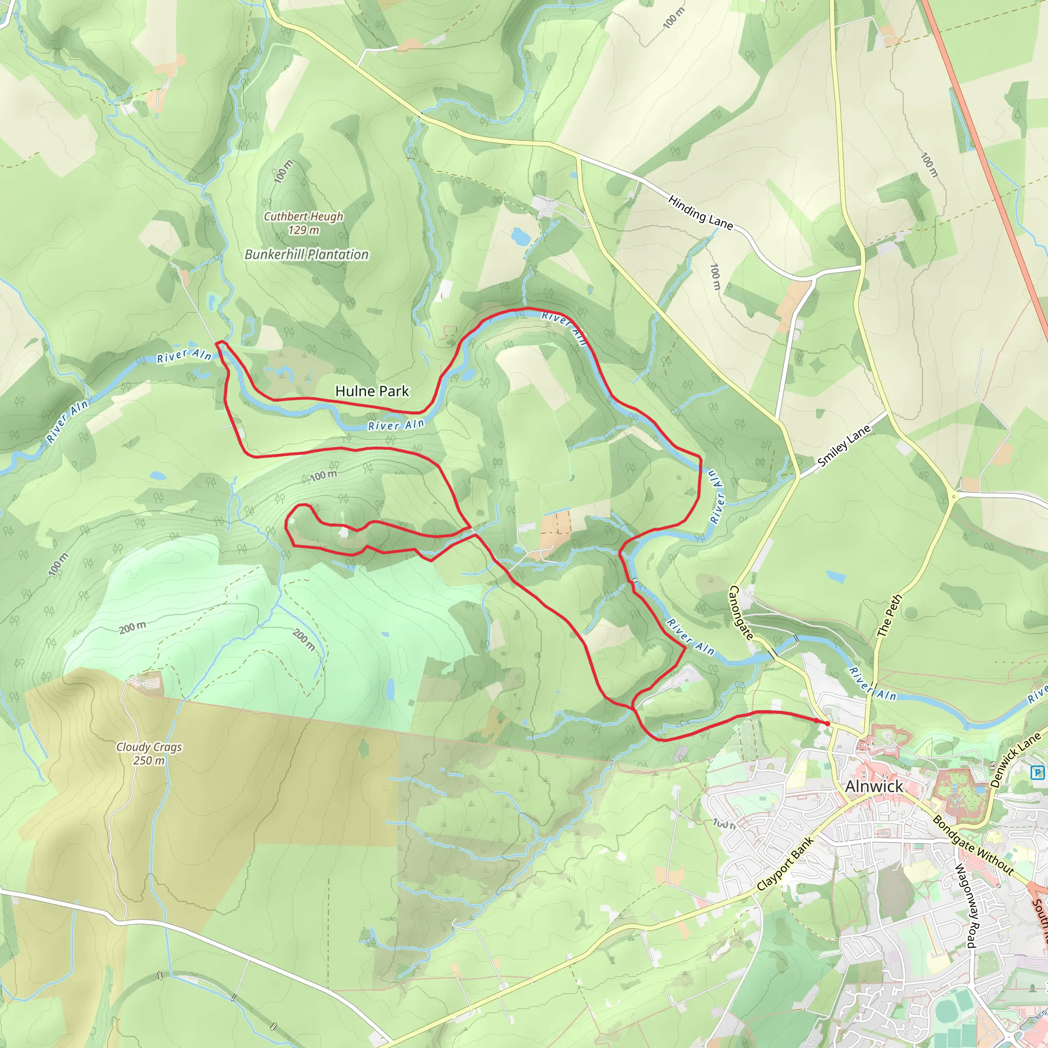 Hulne Park mobile static map