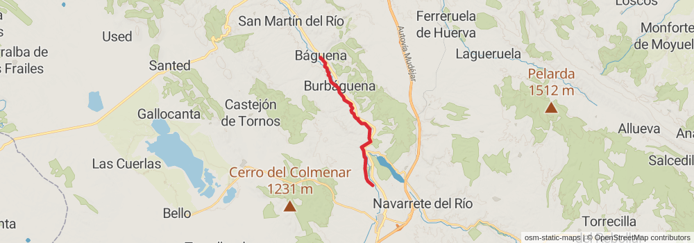 GR 160 Camino del Cid stage 7 Map