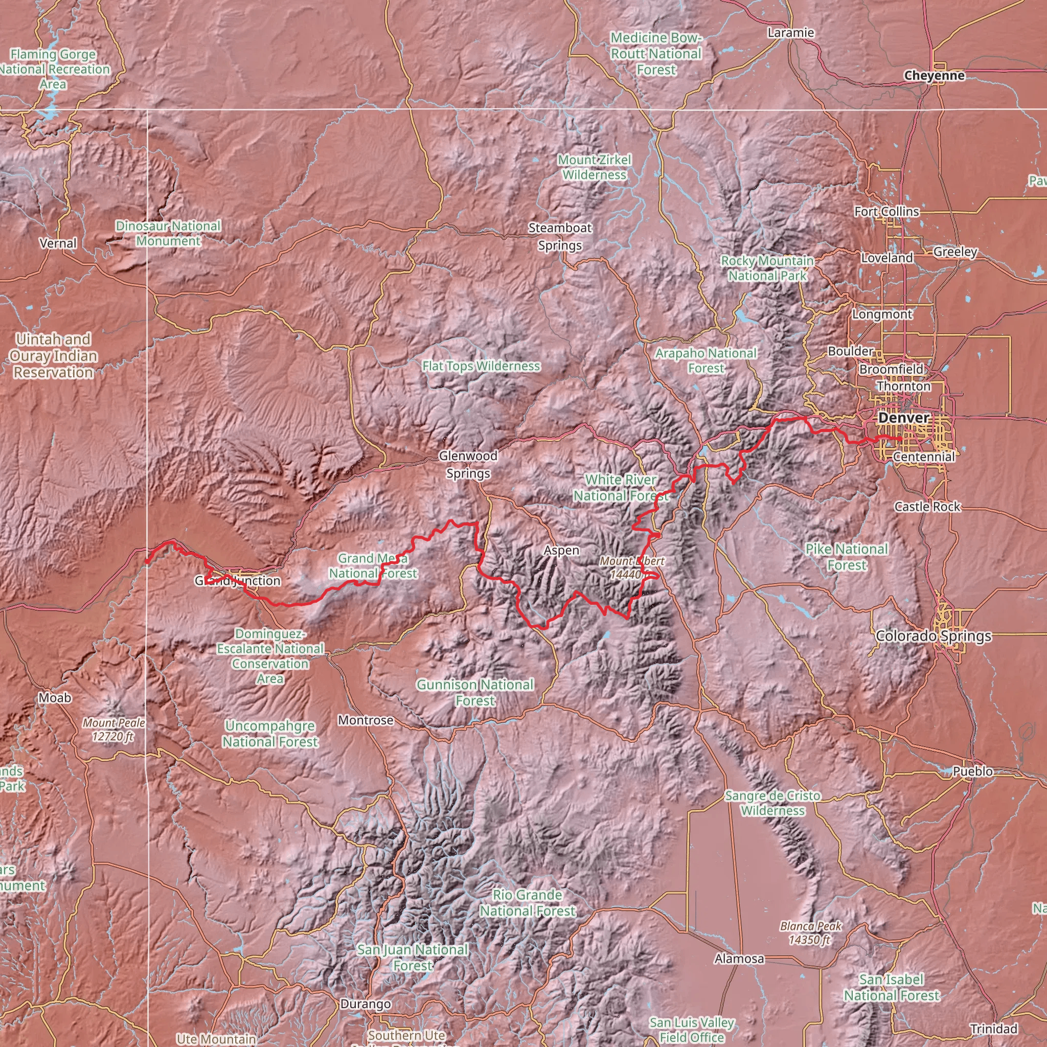 American Discovery Trail - Colorado mobile static map