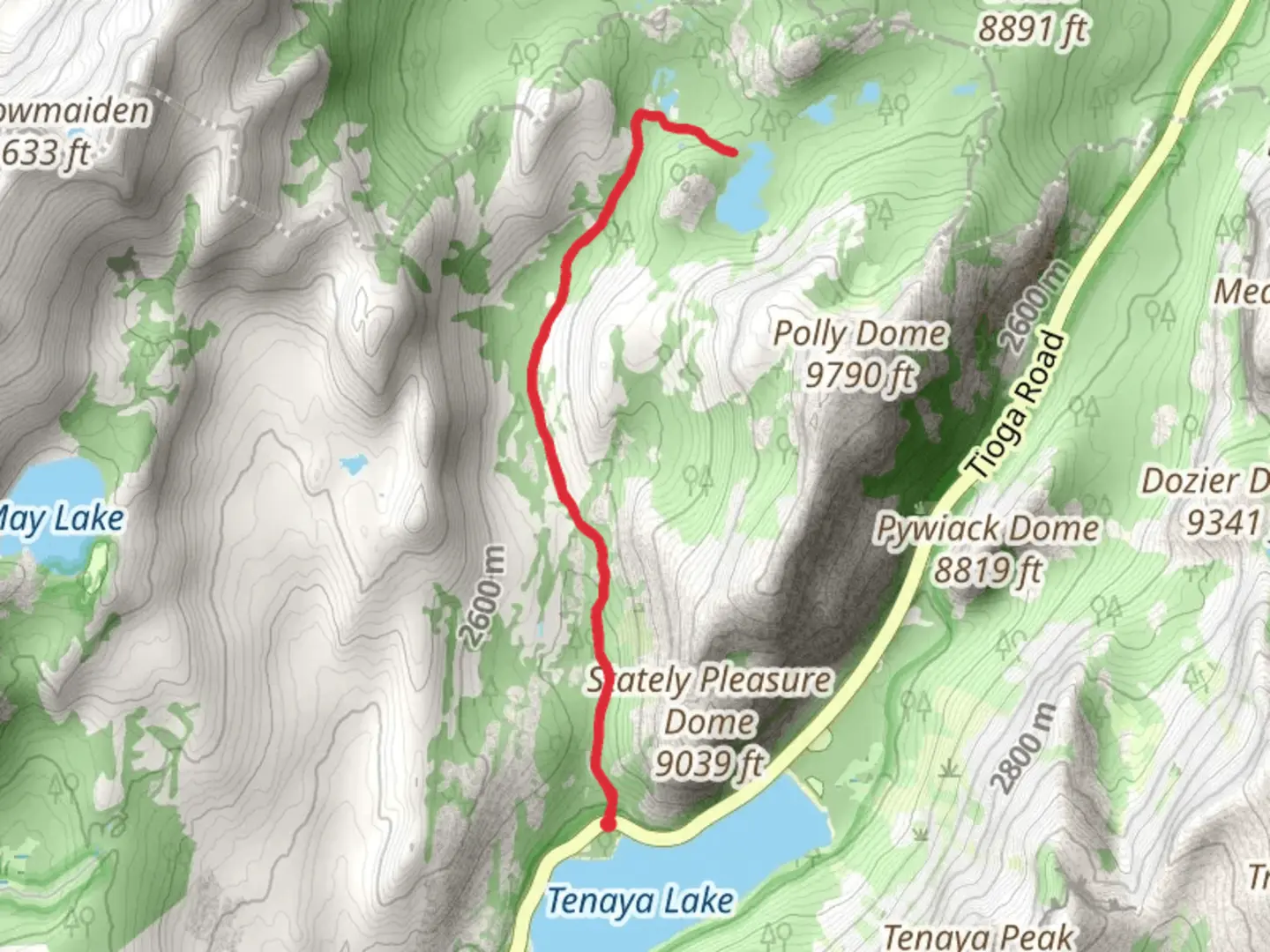 An image depicting the trail Polly Dome Lakes Trail via Murphy Creek Trail and its surrounding area.