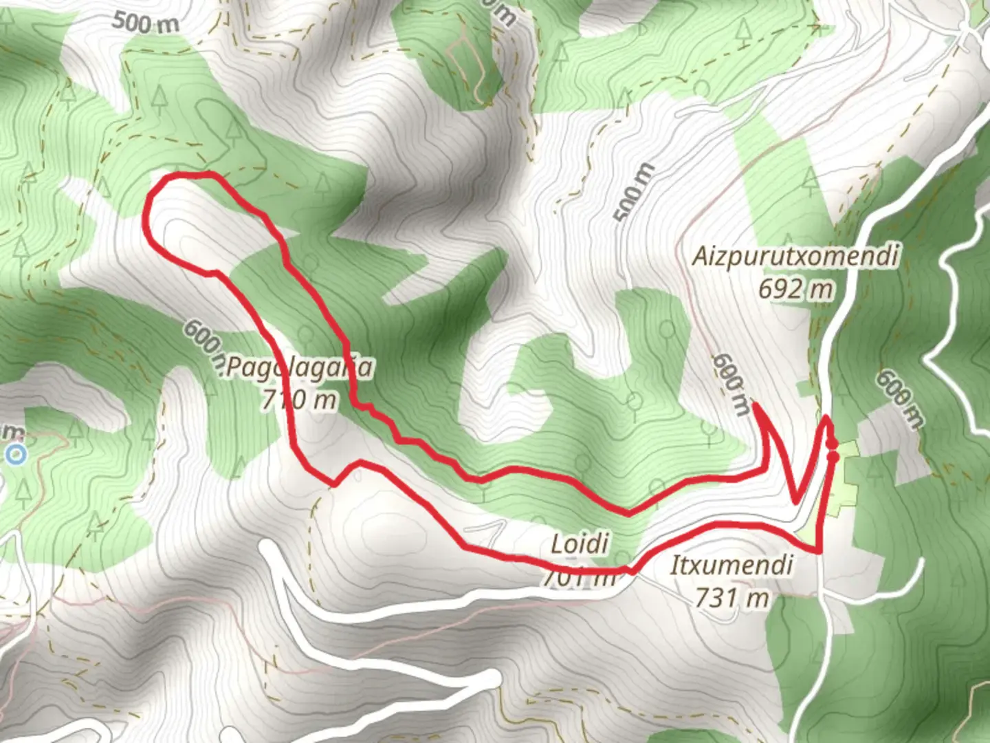 An image depicting the trail Pagola Channel SL GI 44 and its surrounding area.