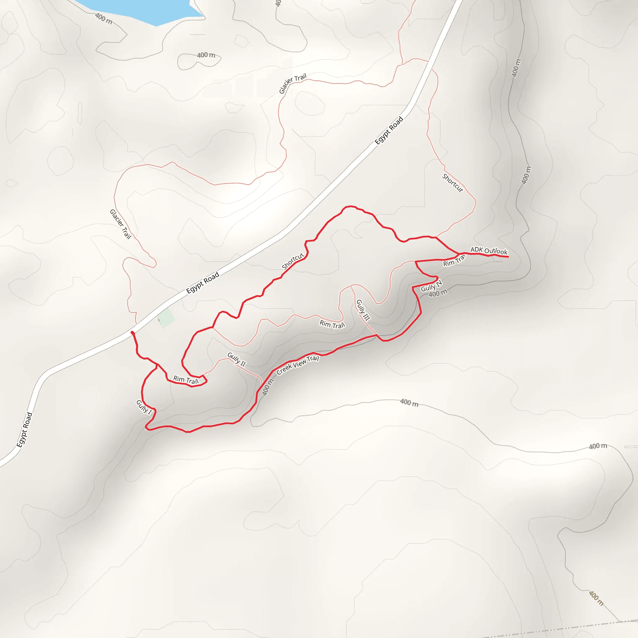 Rim Trail, Creek View Trail and ADK Outlook Loop mobile static map
