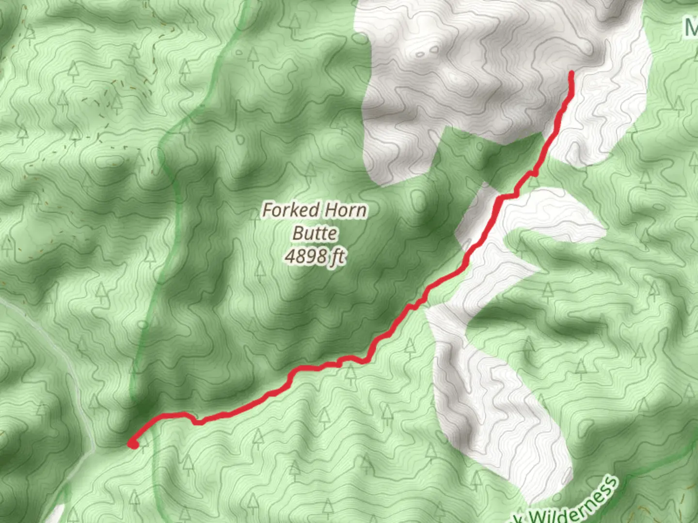 An image depicting the trail Twin Pillars Trail Out and Back and its surrounding area.