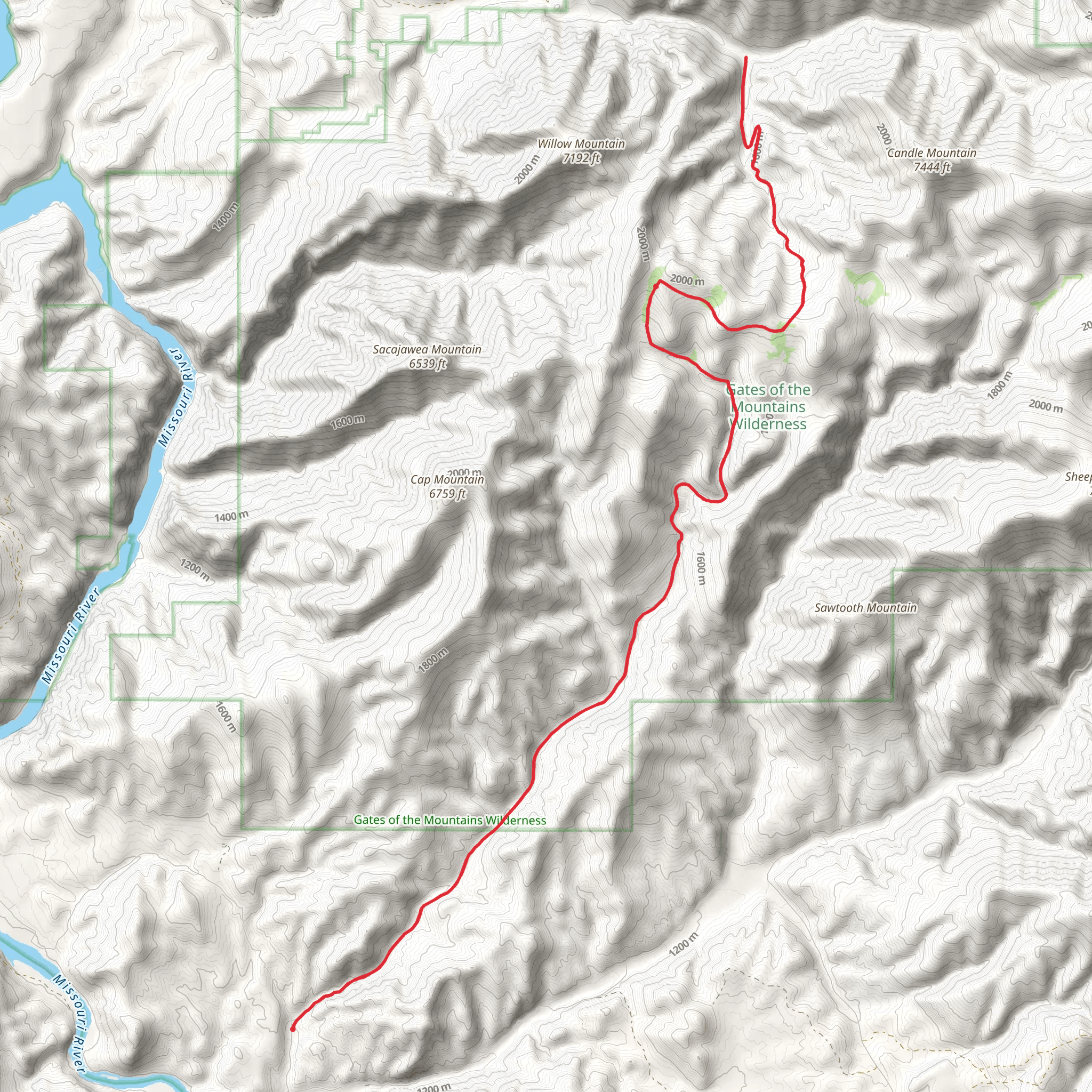 Big Log Gulch Trail mobile static map