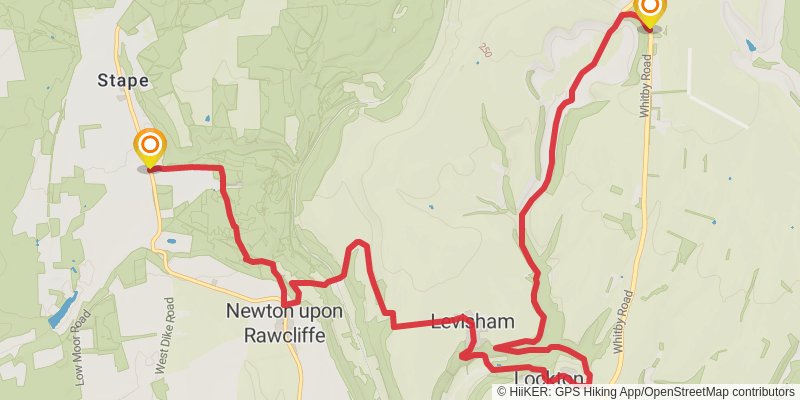 Ravenglass to Scarborough in North of England stage 16 Map