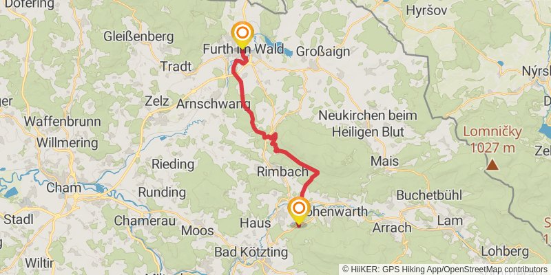 Goldsteig stage 12 Map