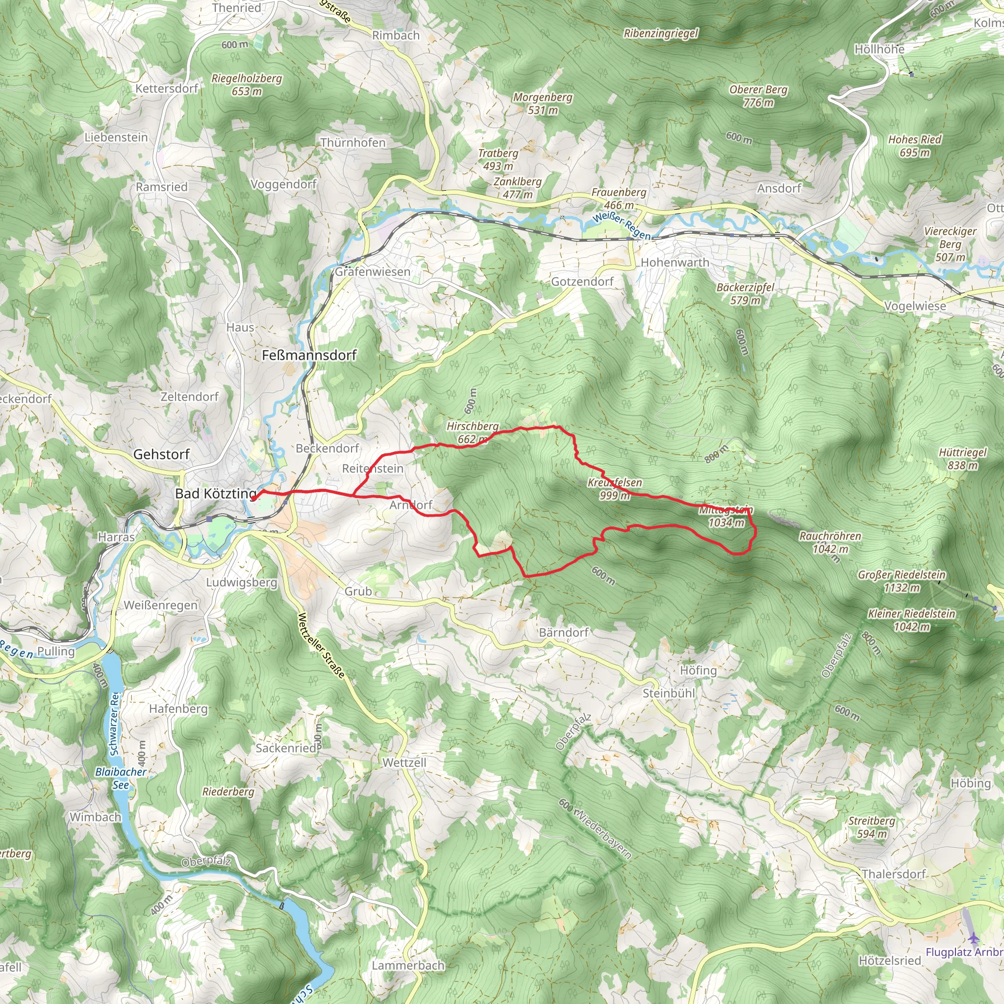 Zellrtal and Mittagstein Loop mobile static map