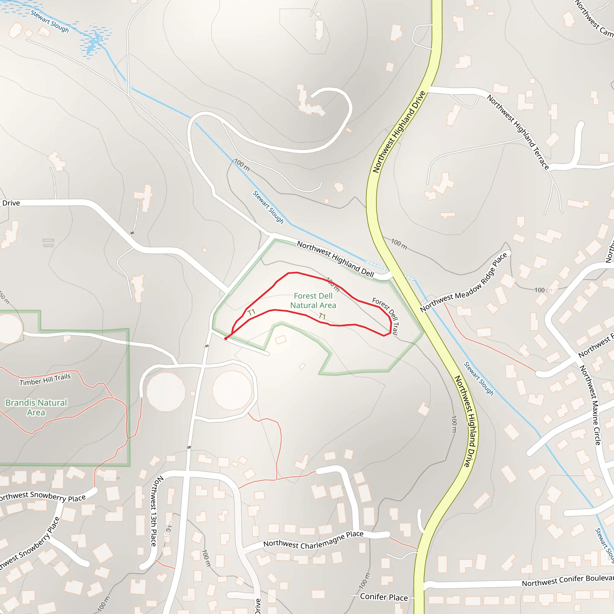 Forest Dell Loop Trail mobile static map