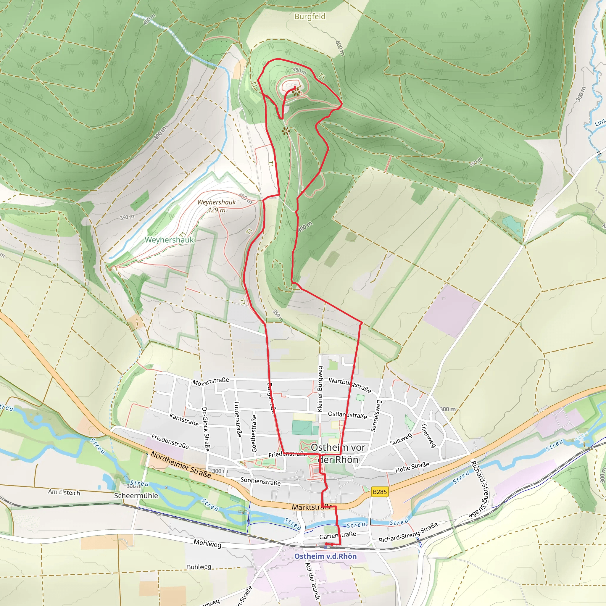 Extratour Ostheimer and Saar Schlesien Weg mobile static map