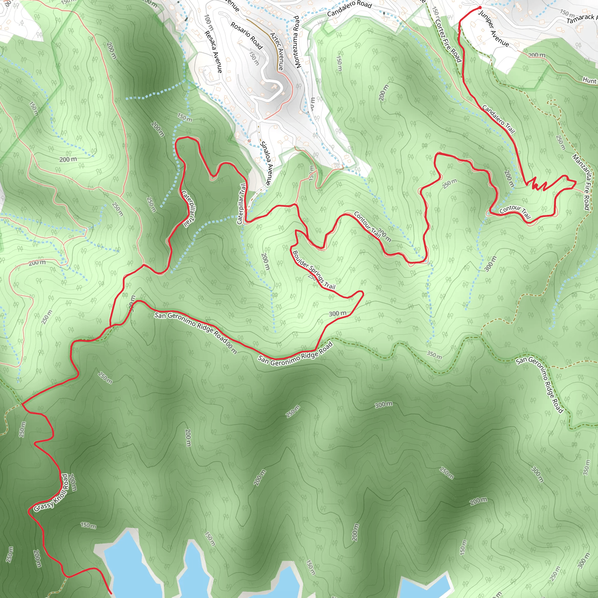 Contour and Boulder Springs Loop Trail mobile static map